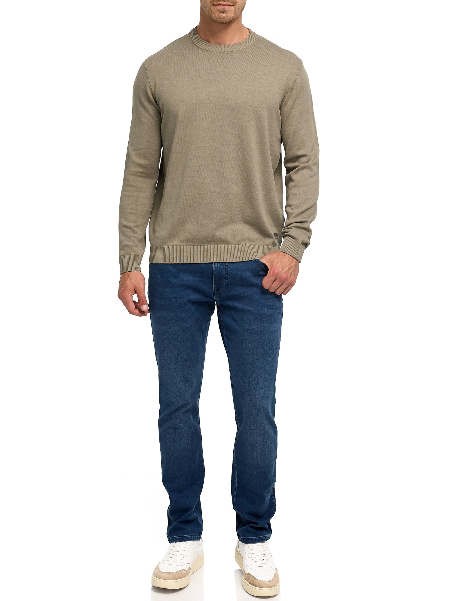 Indicode Rundhalspullover »INArkmill o-neck« Baumwolle, regular fit