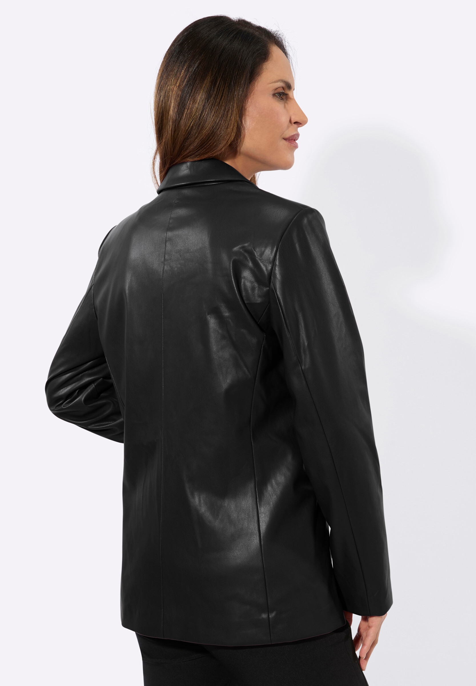 Witt Blusenblazer »Lederimitat-Blazer Lederimitat-Blazer mit Reverskragen«