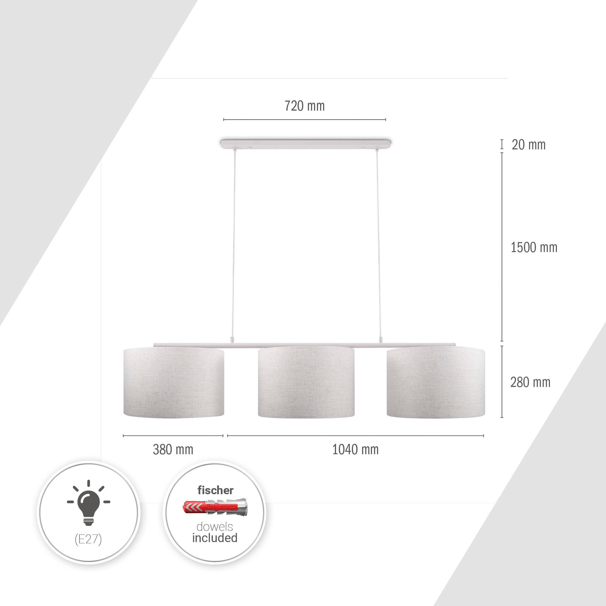 Paco Home Pendelleuchte »TOM« E27 mit kompatiblen Dimmer und Leuchtmittel