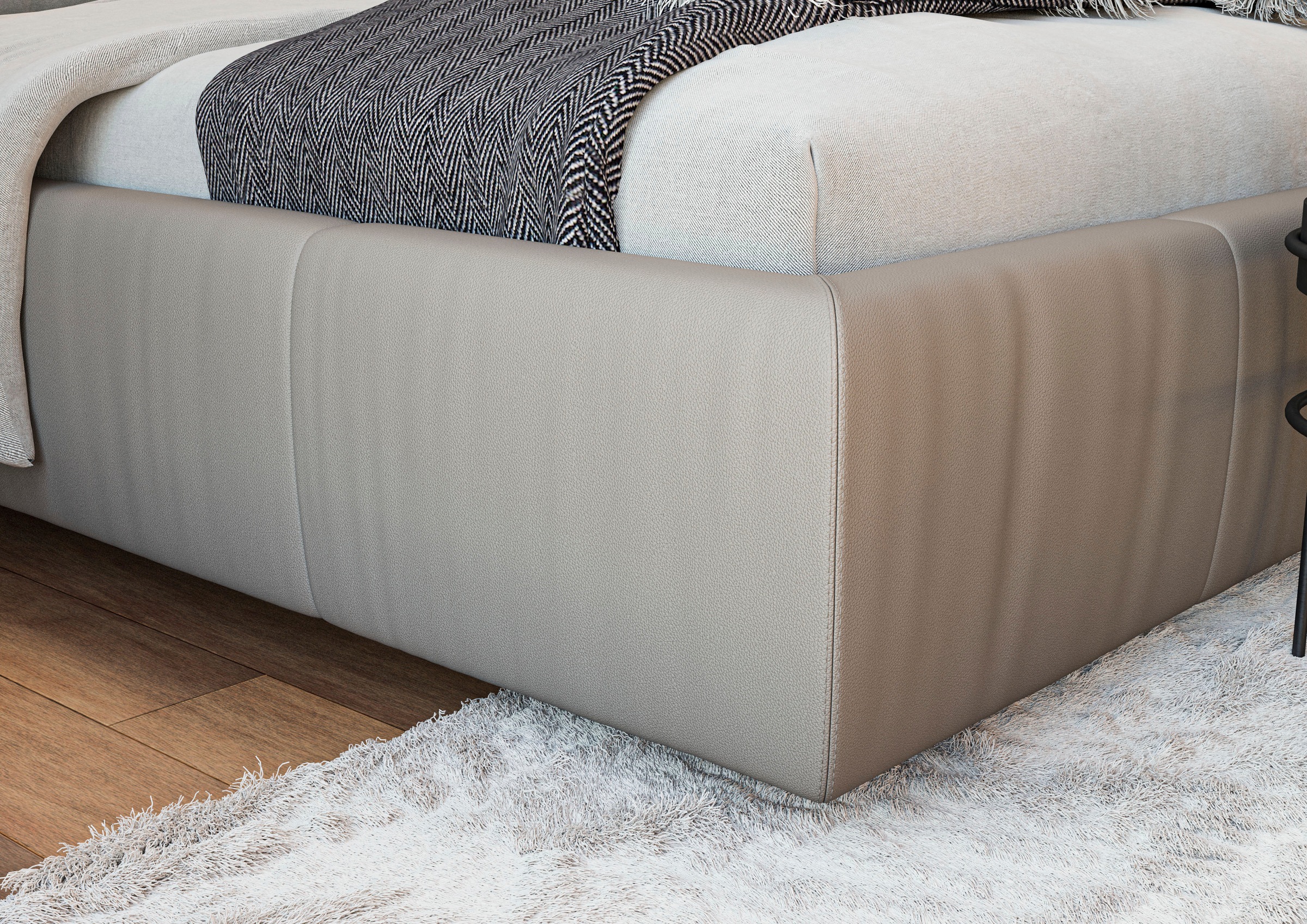 Home affaire Polsterbett »Priora in 4 Breiten bis 200cm« auch in NaturLEDER, Cord, belastbar bis 280kg, auch Überlänge 220 cm