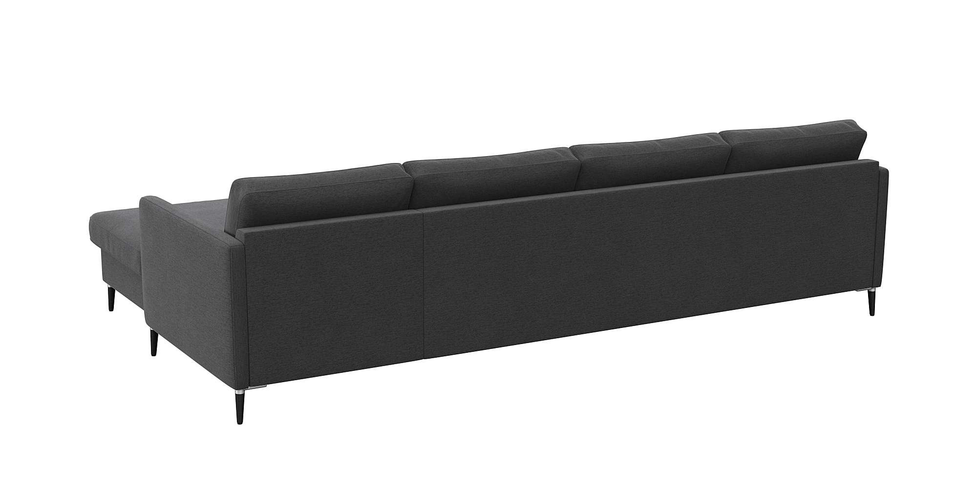 FLEXLUX Ecksofa »Fiore, L-Form, bequem und komfortabel durch hochwertigem Sitzaufbau« schmale Armlehnen, Kaltschaum, Füße Alu+schwarz