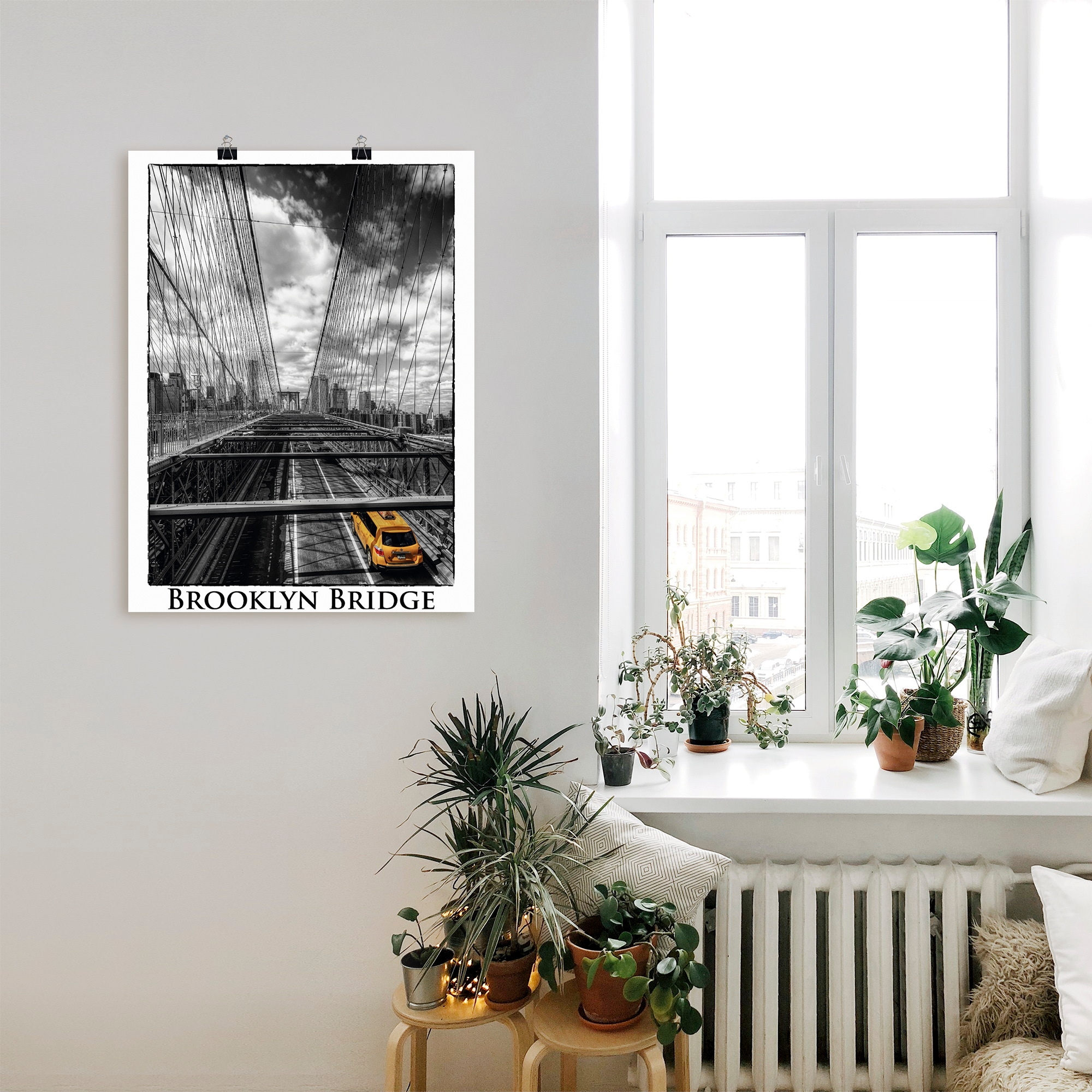 Artland Poster »New York Brooklyn Bridge«, Brücken, (1 St.), als Leinwandbild, Wandaufkleber oder Poster in versch. Größen