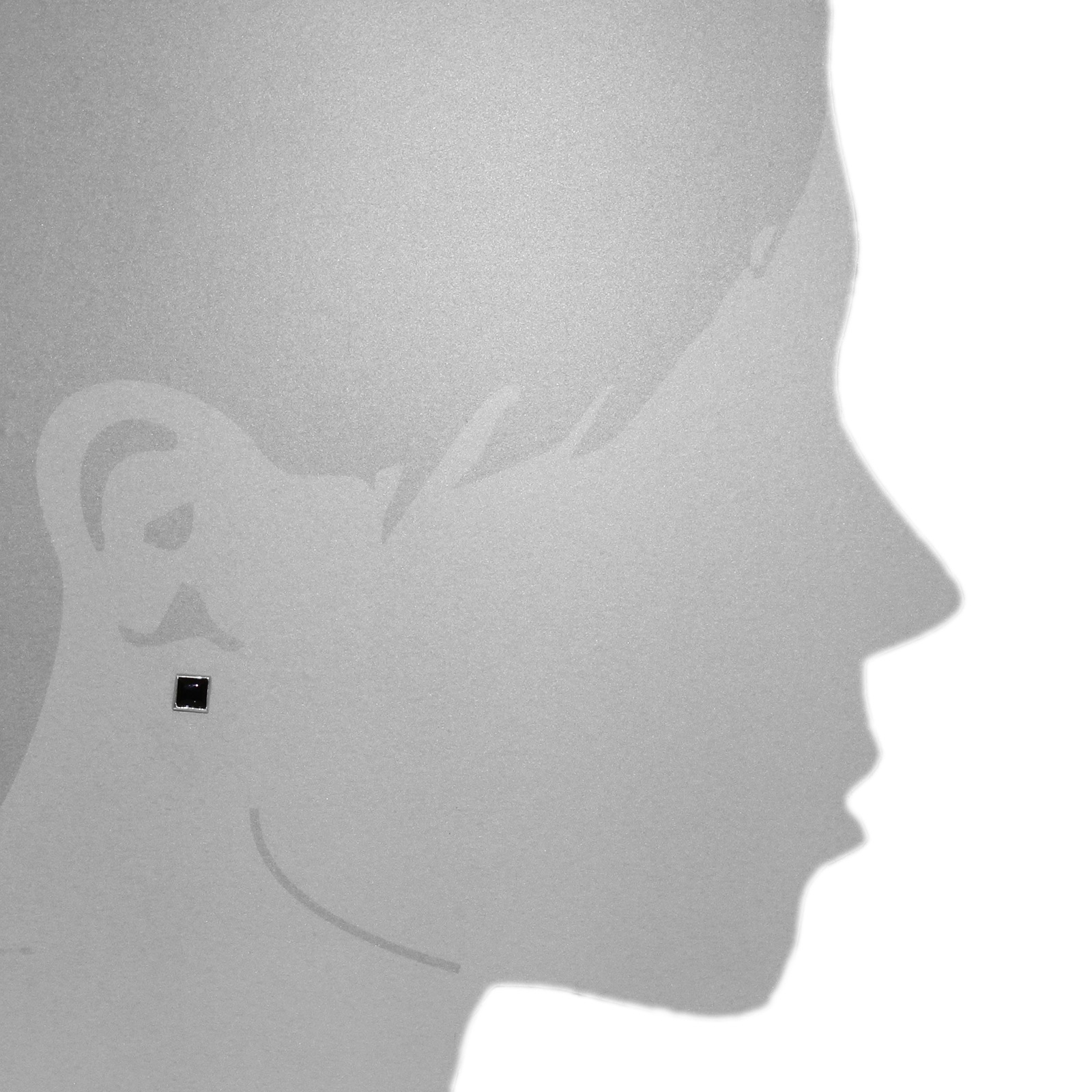 OSTSEE-SCHMUCK Paar Ohrstecker »- Classic 6x6 mm - Silber 925/000 - Onyx«