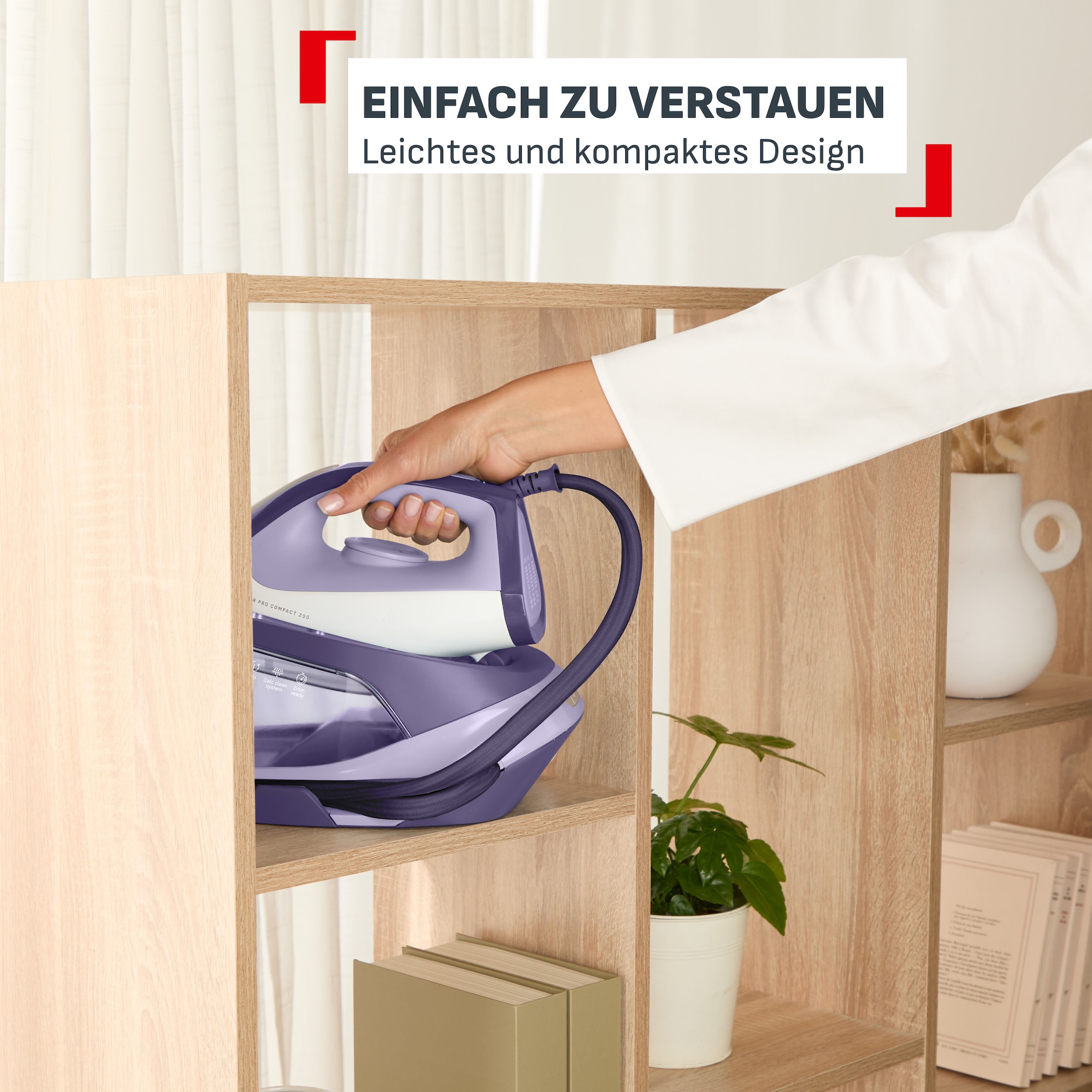 Tefal Dampfbügelstation »Power Pro Compact 200« 1.700 ml Wassertank 2400 W, 120 g/min Dampfmenge, 370 g/min Dampfstoß, 1,7 L Wassertank