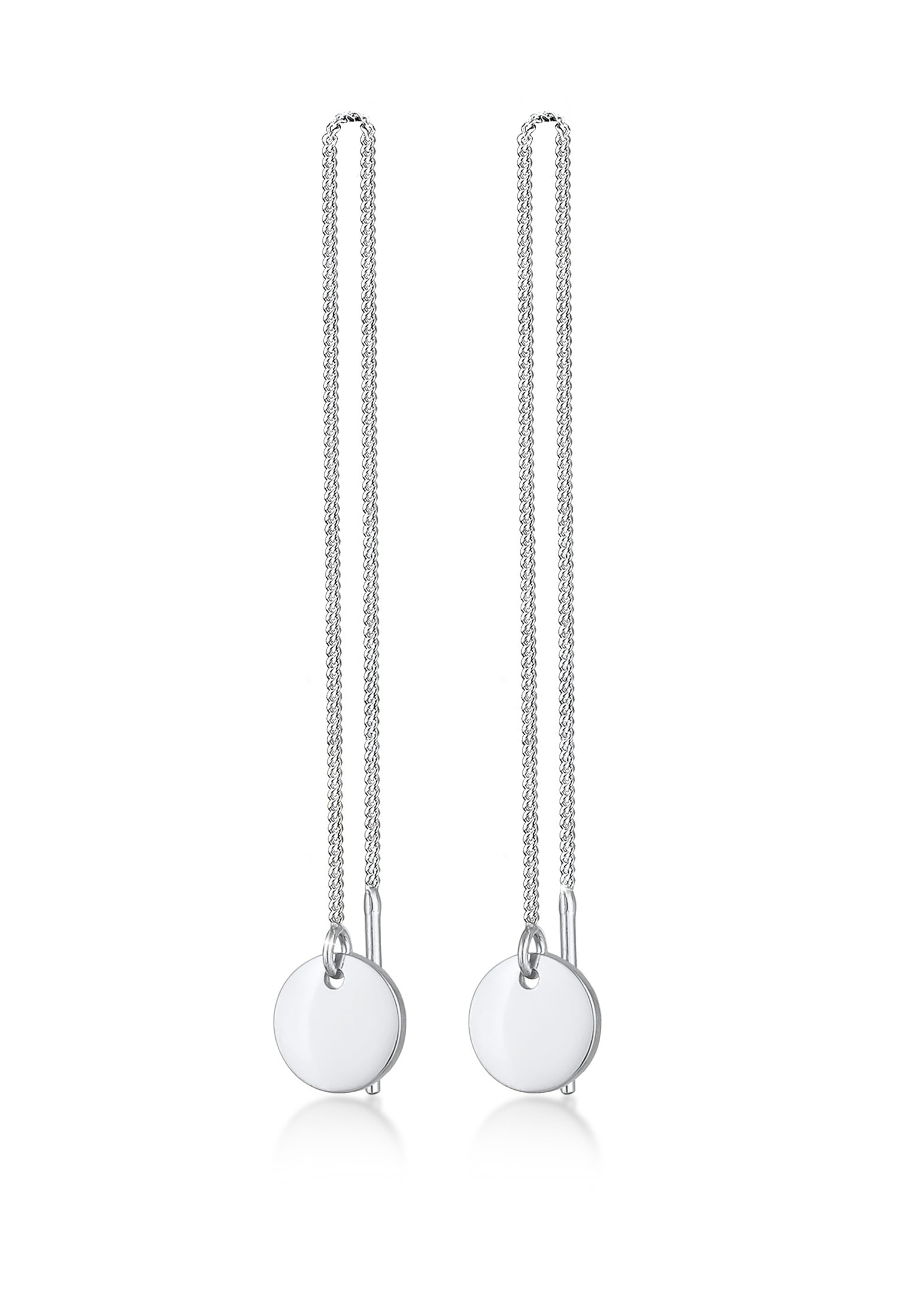 Elli Paar Ohrhänger »Ohrringe Durchzieher Plättchen Kreis Hänger 925 Silber«