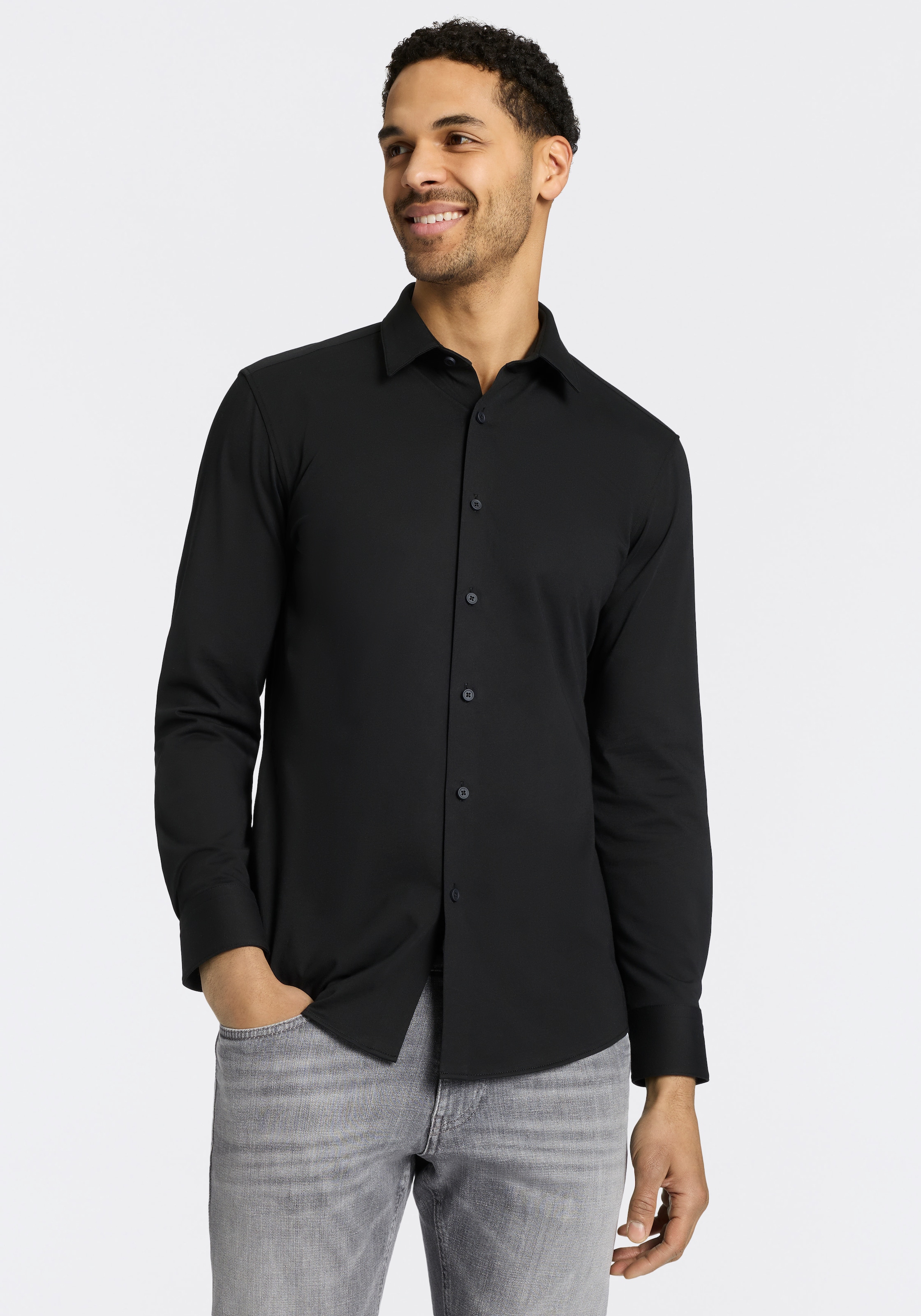 BOSS Businesshemd »HANK« Kentkragen, Slim Fit, Baumwoll-Mix mit Performance-Stretch