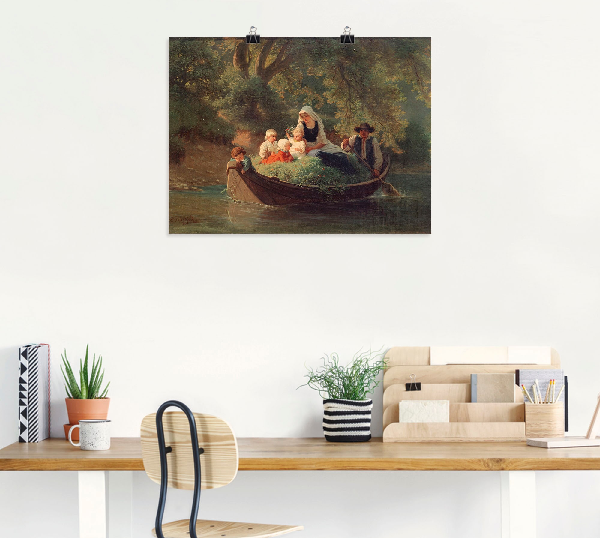 Artland Wandbild »Bauernfamilie in einem Boot«, Gruppen & Familien, (1  St.), als Leinwandbild, Poster in verschied. Größen bestellen im OTTO  Online Shop