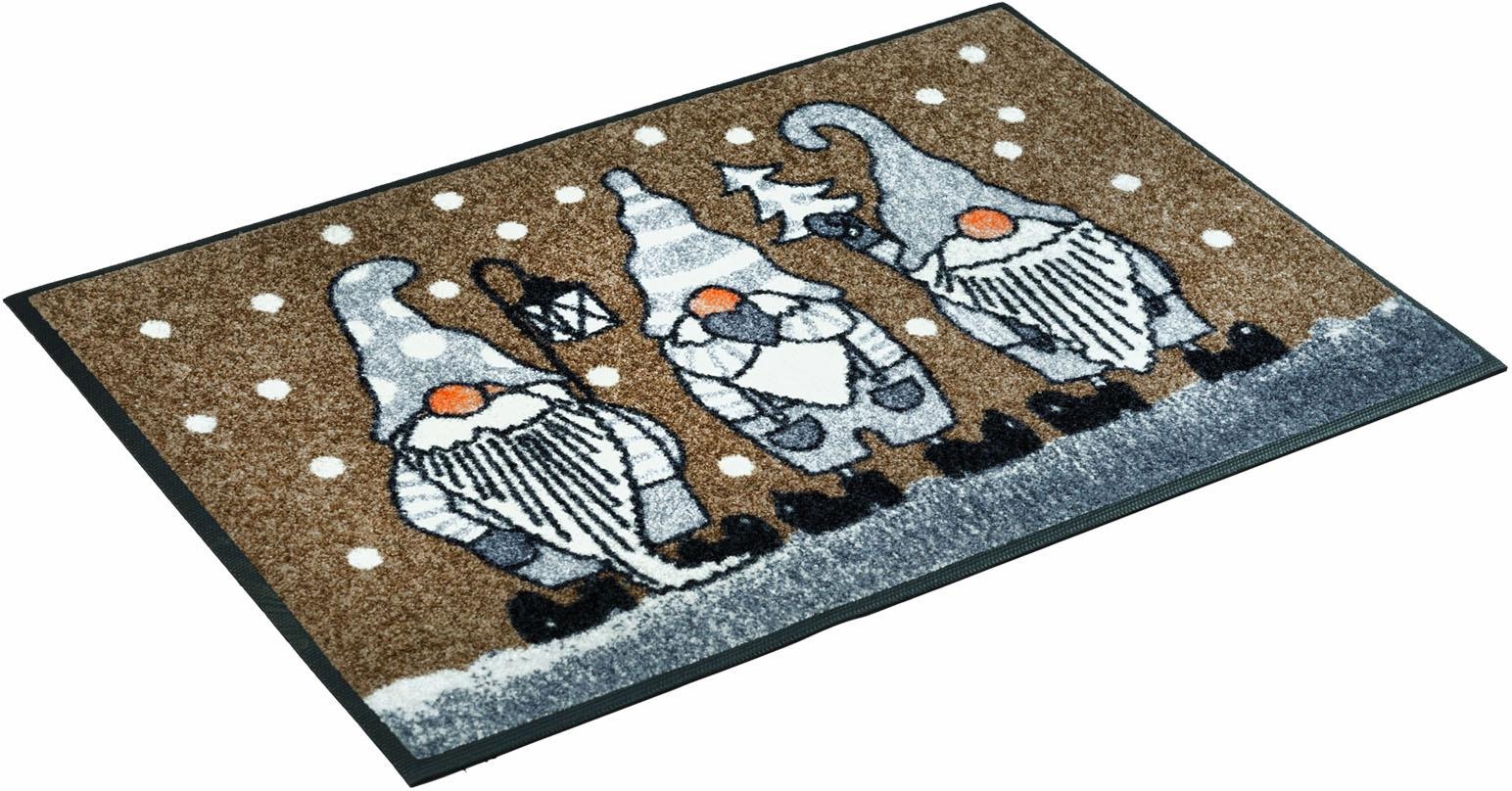 Fußmatte »Winterzwerge«, rechteckig, Schmutzfangmatte, rutschhemmend, waschbar