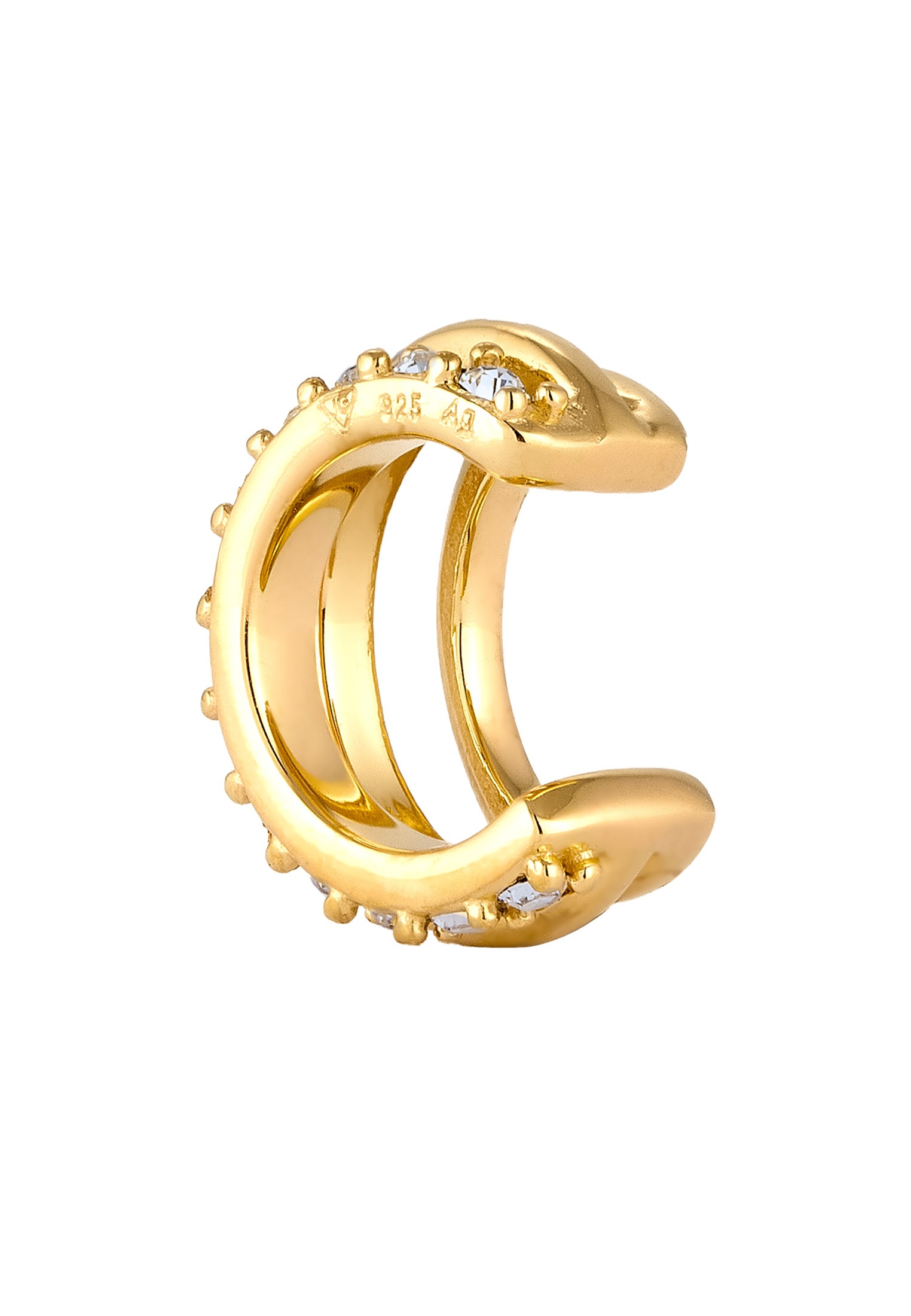 Elli Ohrklemme »Ohrringe Earcuff Single Glas Kristalle Weiß 925 Sterling Silber«