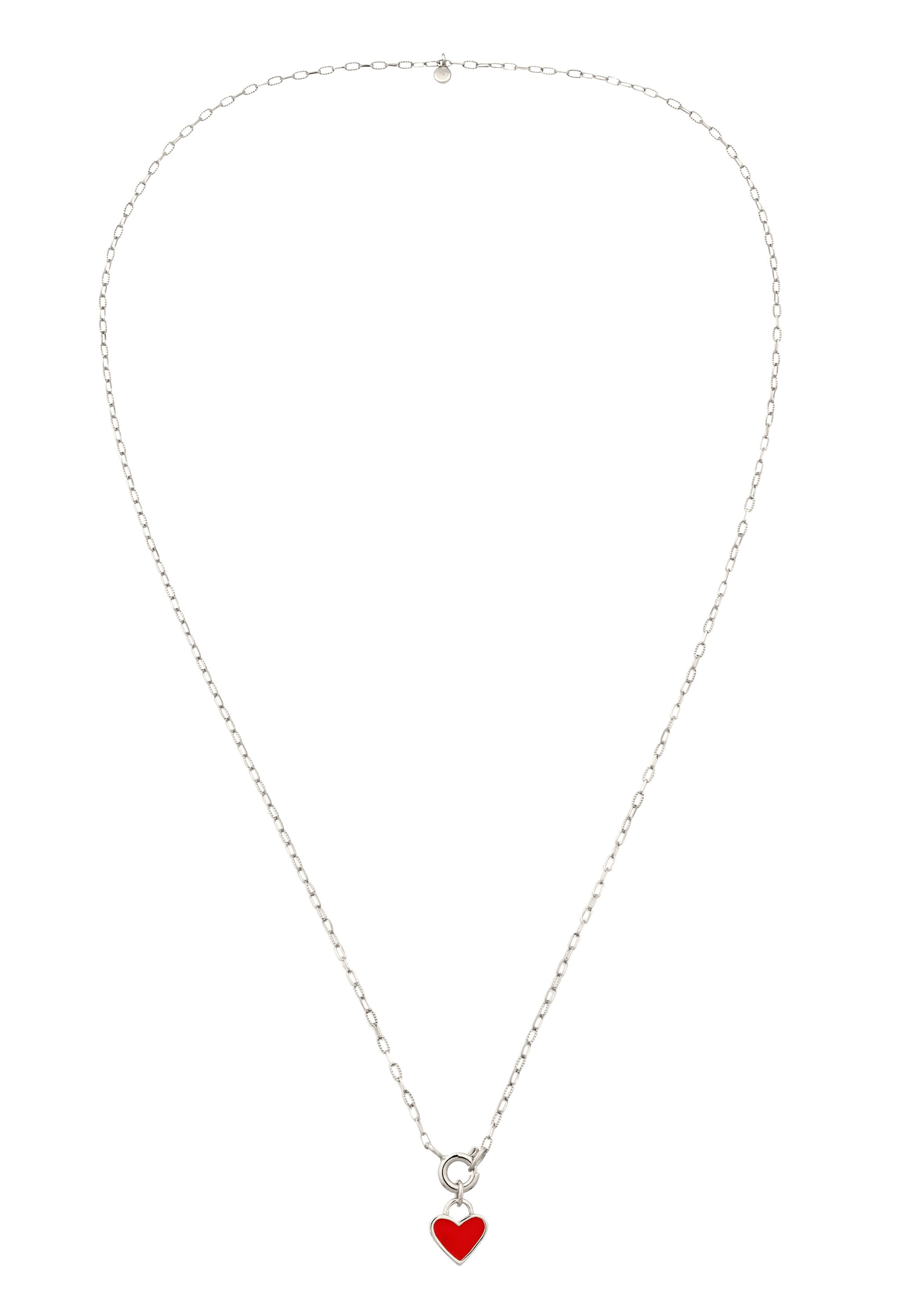 Elli Kette mit Anhänger »Halskette Herz Emaille Rot 925 Sterling Silber«