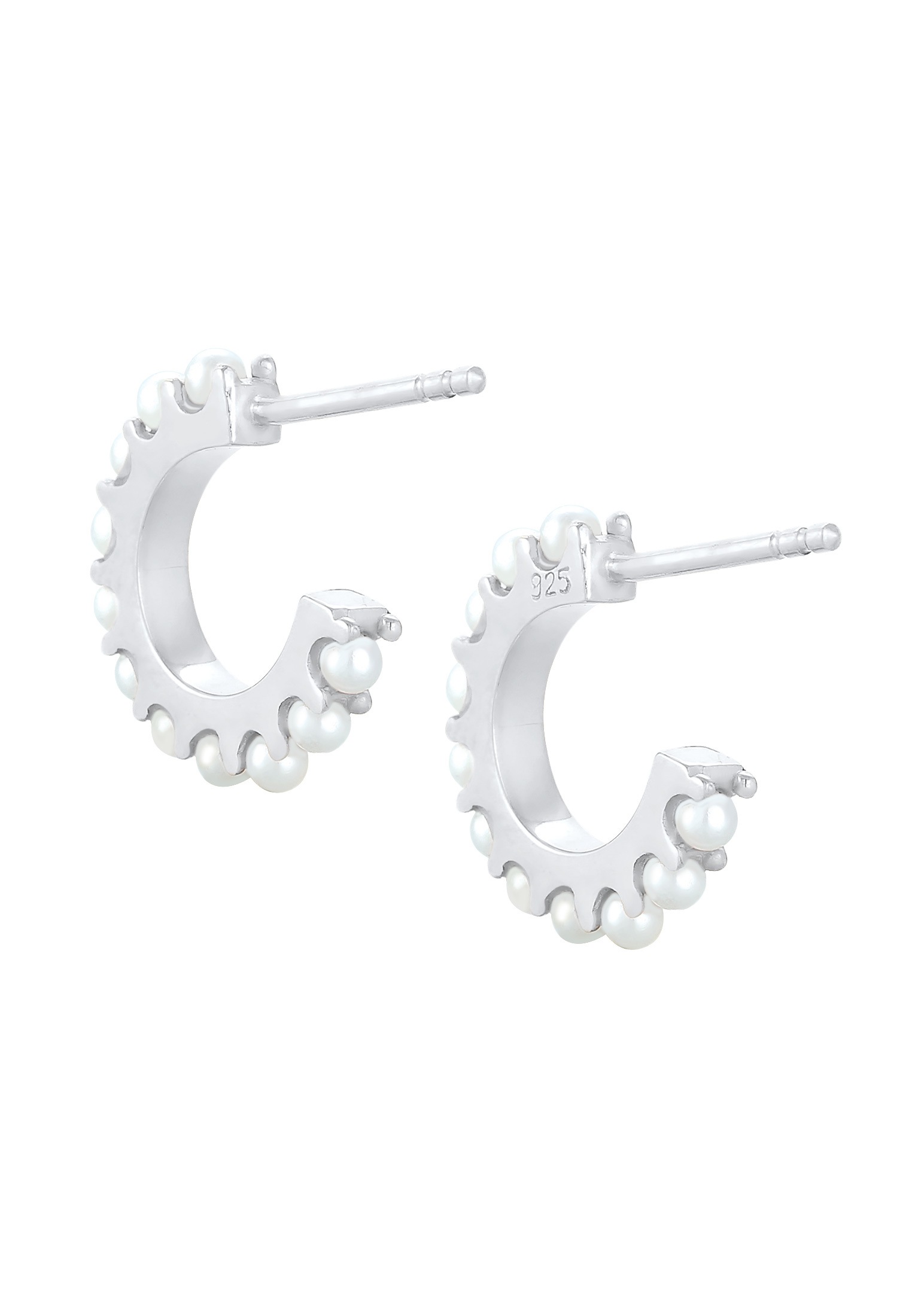 Elli Paar Creolen »Ohrringe Creolen Synthetische Perlen 925 Silber«