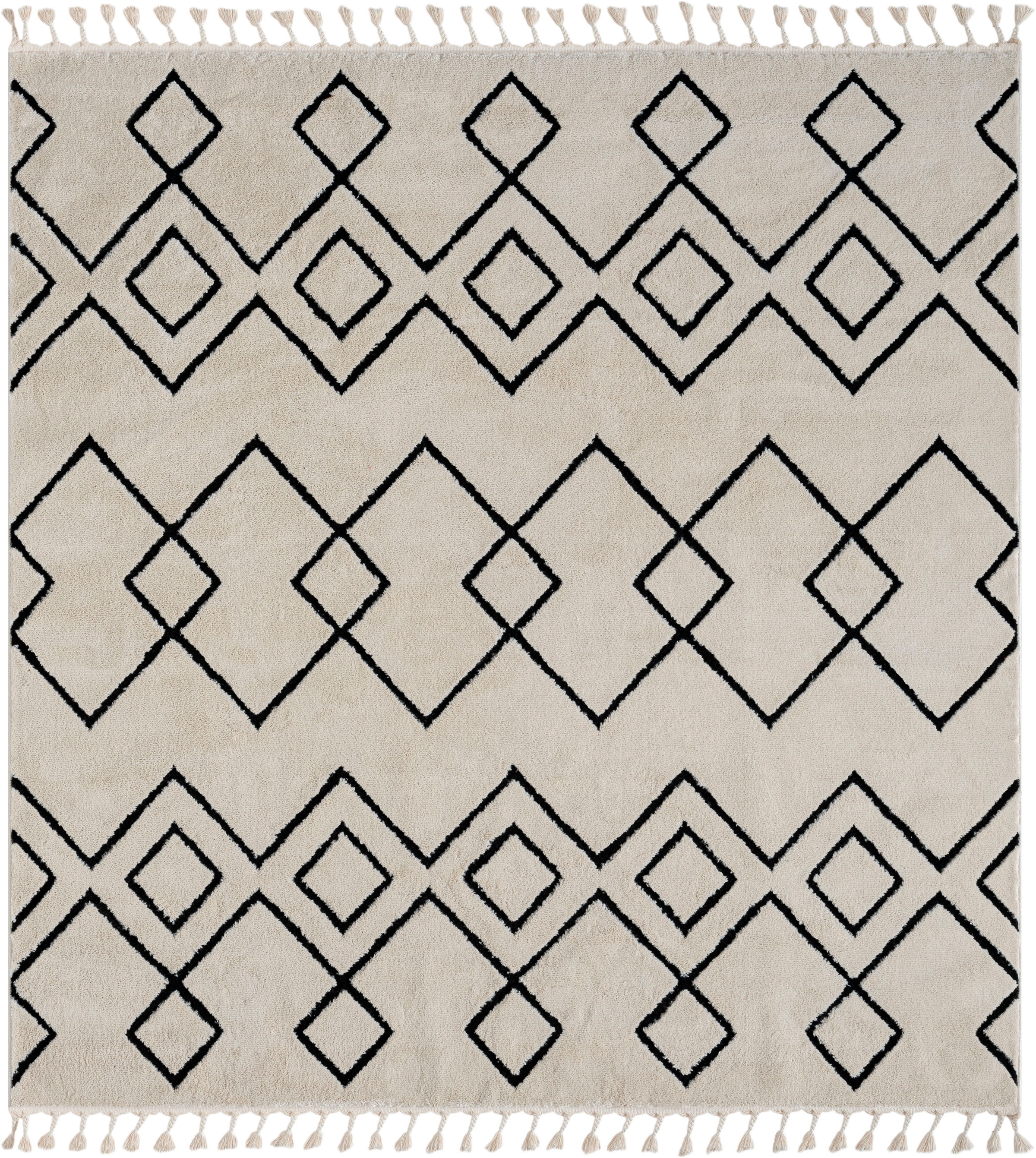 Myflair Möbel & Accessoires Hochflor-Teppich »Moroccan Mural«, rechteckig, 24 mm Höhe, modern, marokkanisches Design, flauschig weich, mit Fransen