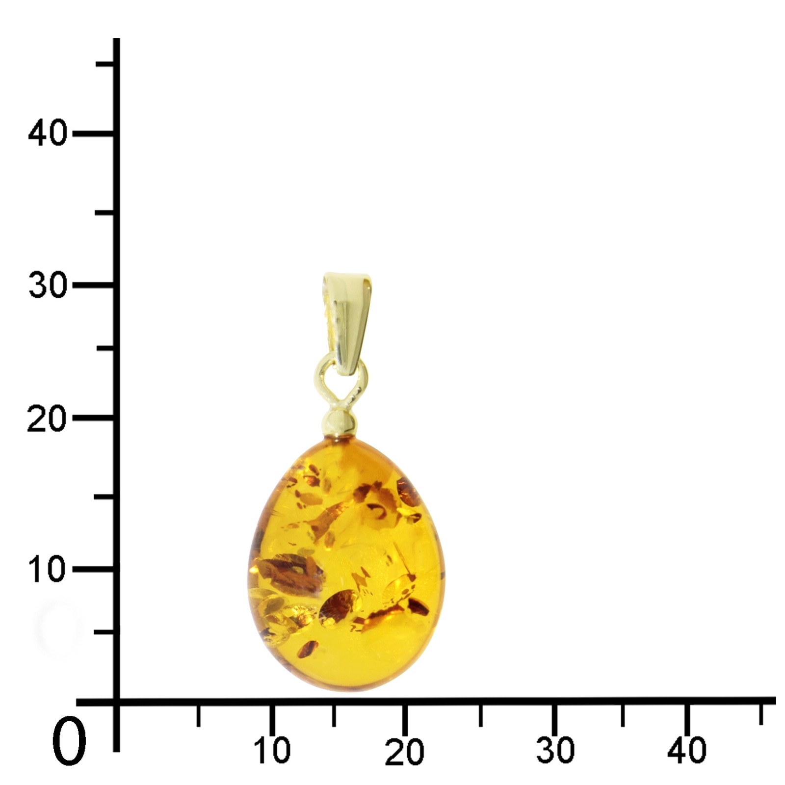 OSTSEE-SCHMUCK Kettenanhänger »- Tropfen flach, ca. 17 mm lang - Gold 585/000 - Bernstein -,«