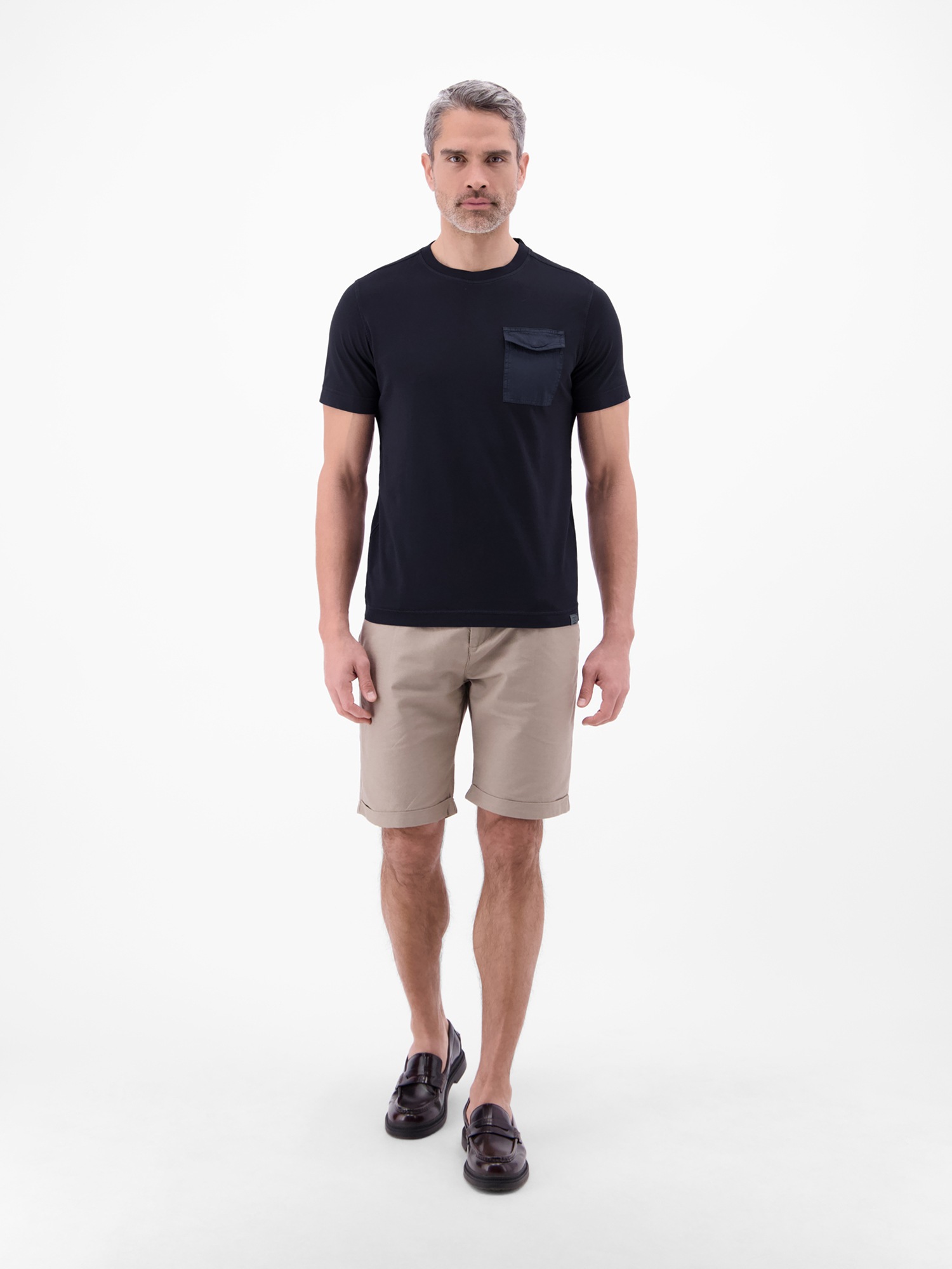 LERROS T-Shirt »T-Shirt mit O-Neck und Brusttasche«