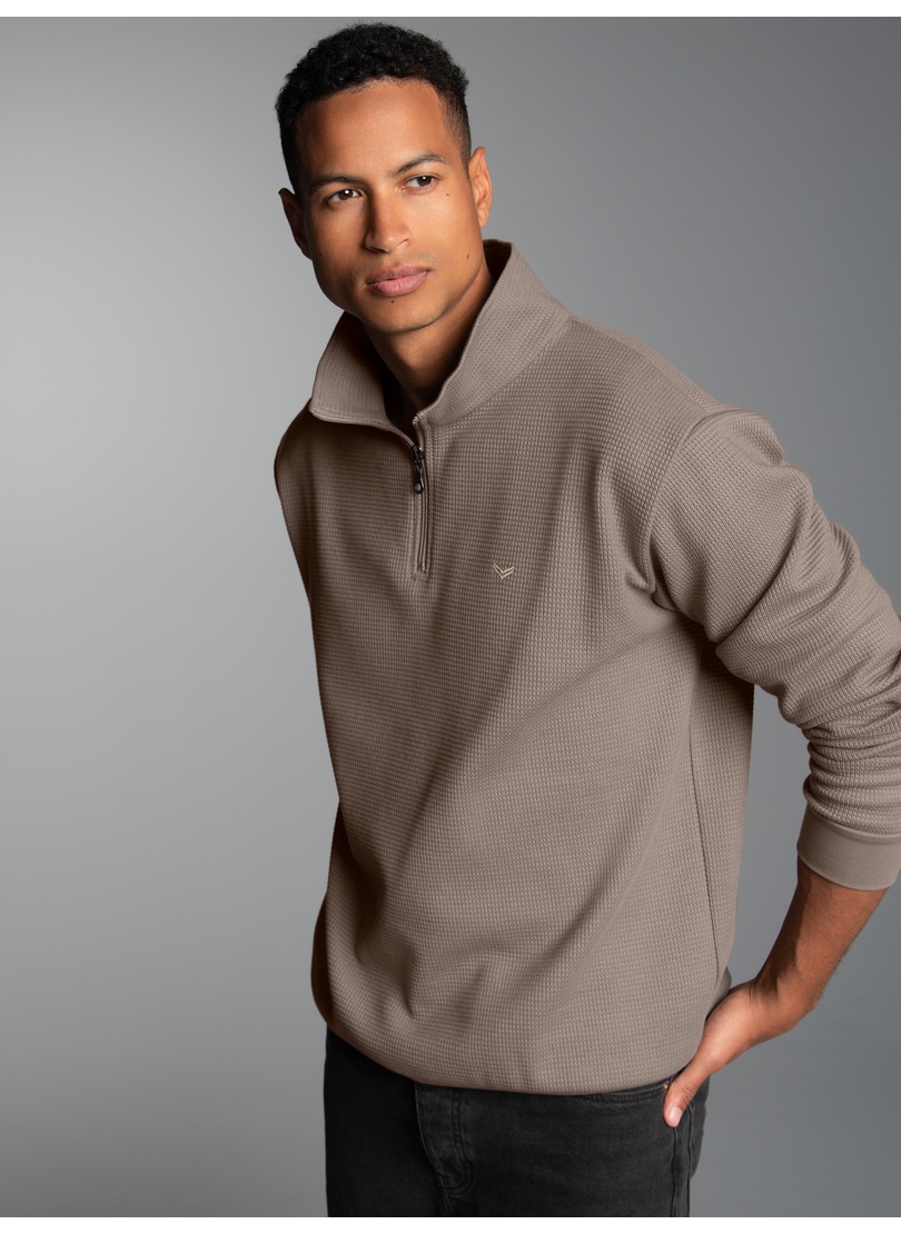 Trigema Sweatshirt »TRIGEMA Troyer in Waffeloptik«