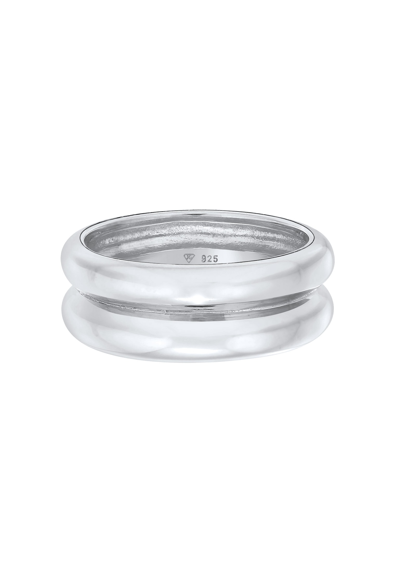 Elli Premium Partnerring »Ring Bandring Double Unisex 925 Ring rhodiniert«