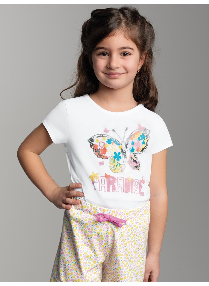 Trigema T-Shirt »TRIGEMA T-Shirt mit buntem Schmetterling-Printmotiv«, (1 tlg.)