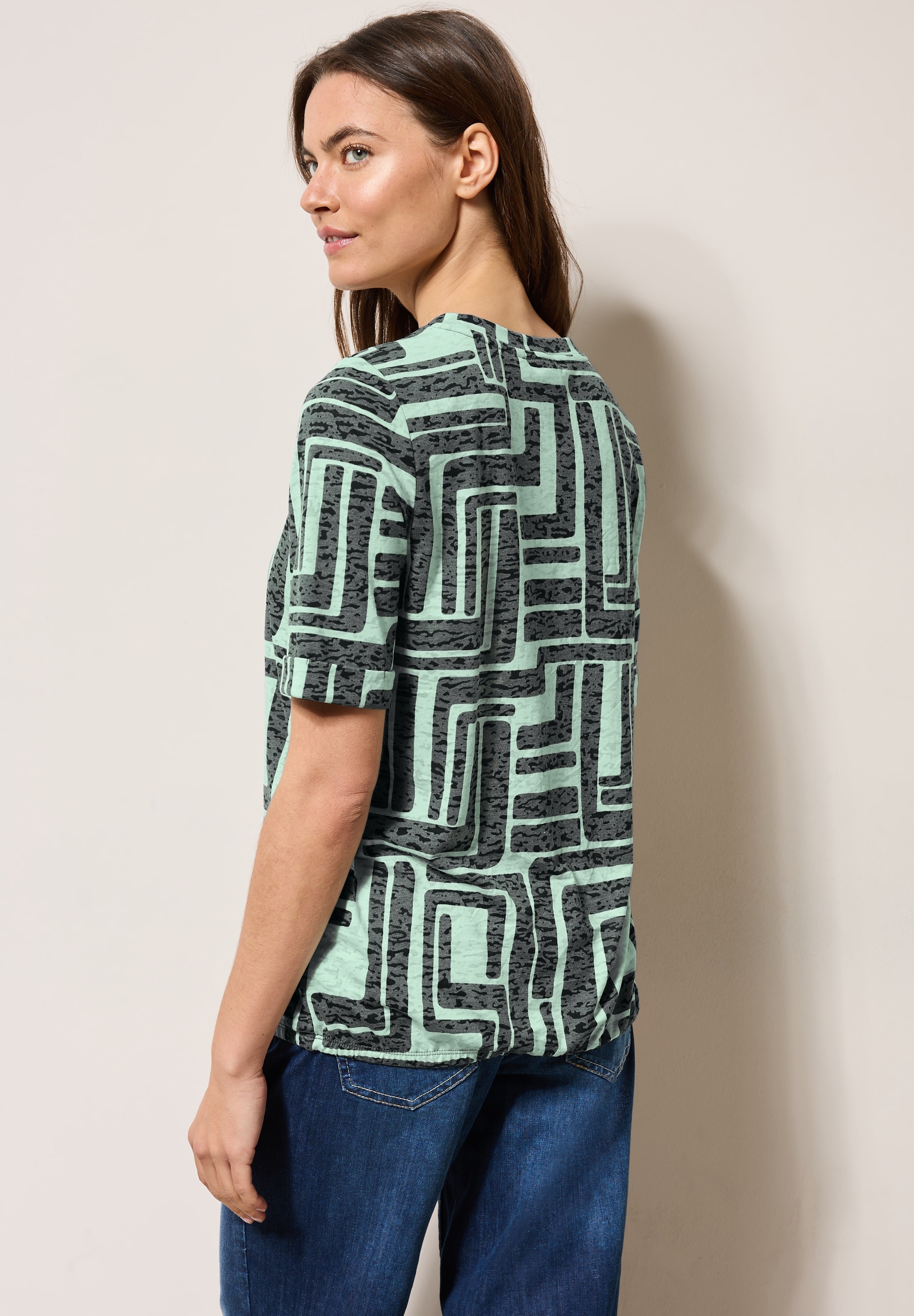 Cecil T-Shirt, in Ausbrenner-Optik, gemustert