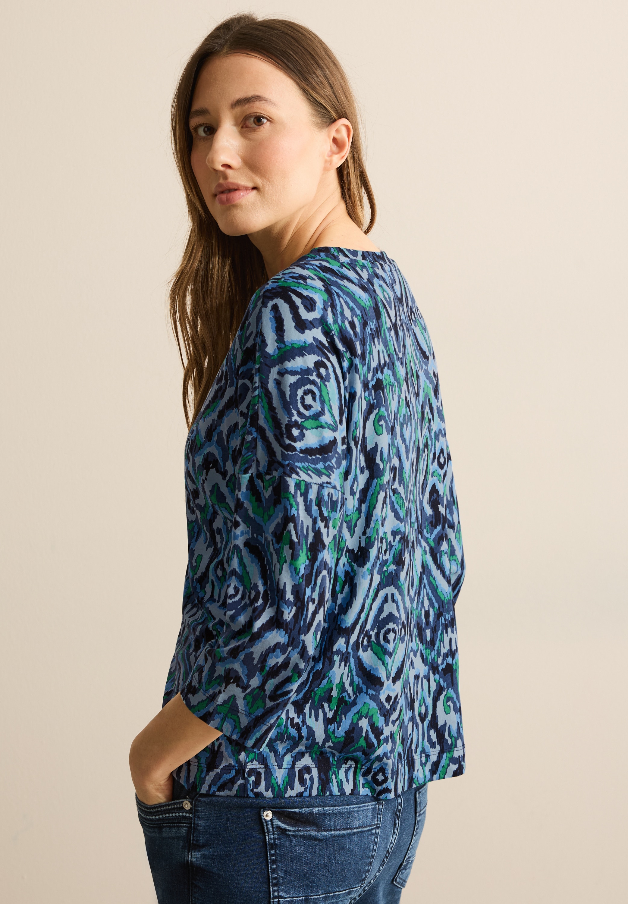 Cecil 3/4-Arm-Shirt, mit All-Over Print