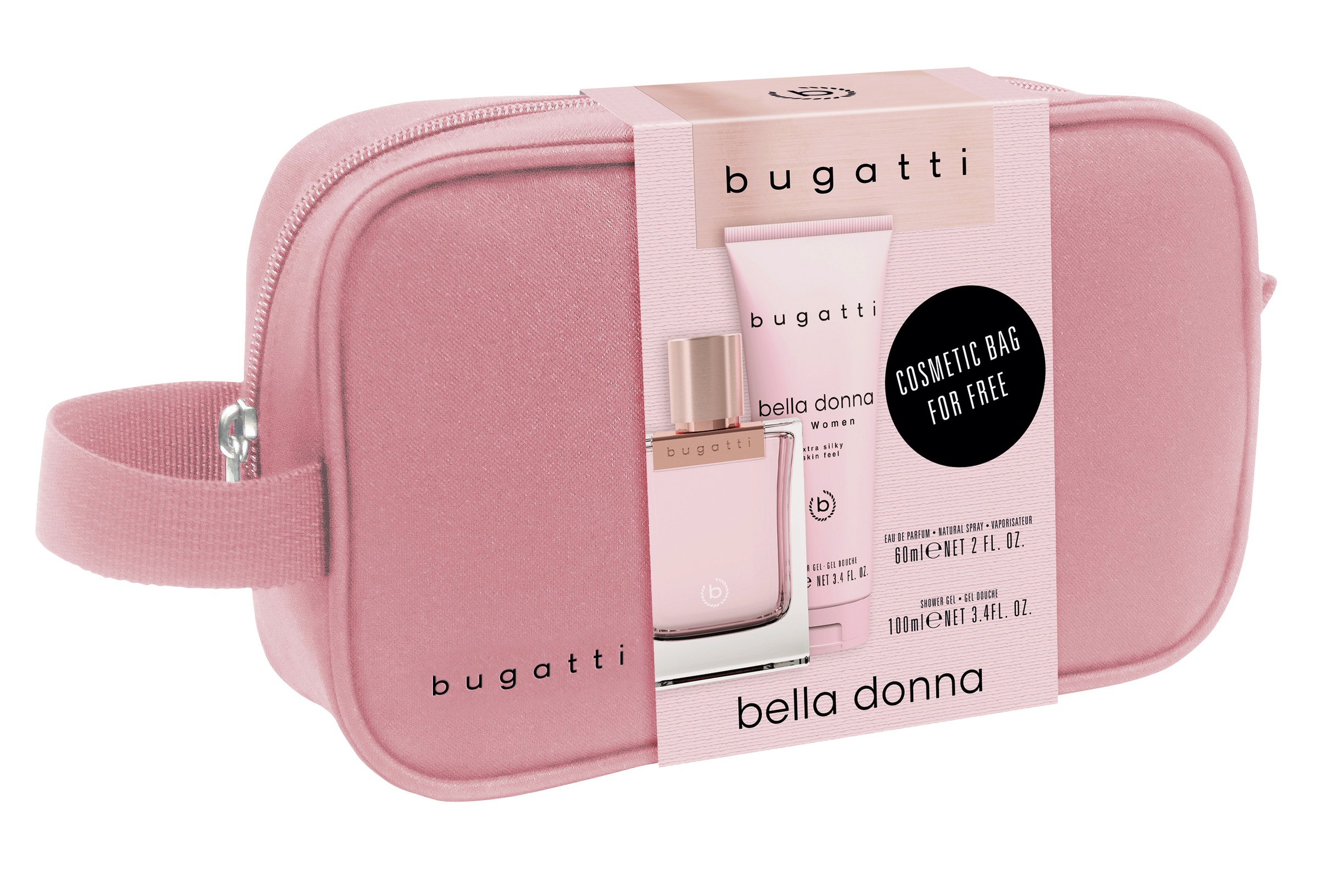 bugatti Duft-Set »BELLA DONNA« Set, 3 Kulturbeutel Set 60ml EdP + 100ml Shower Gel
