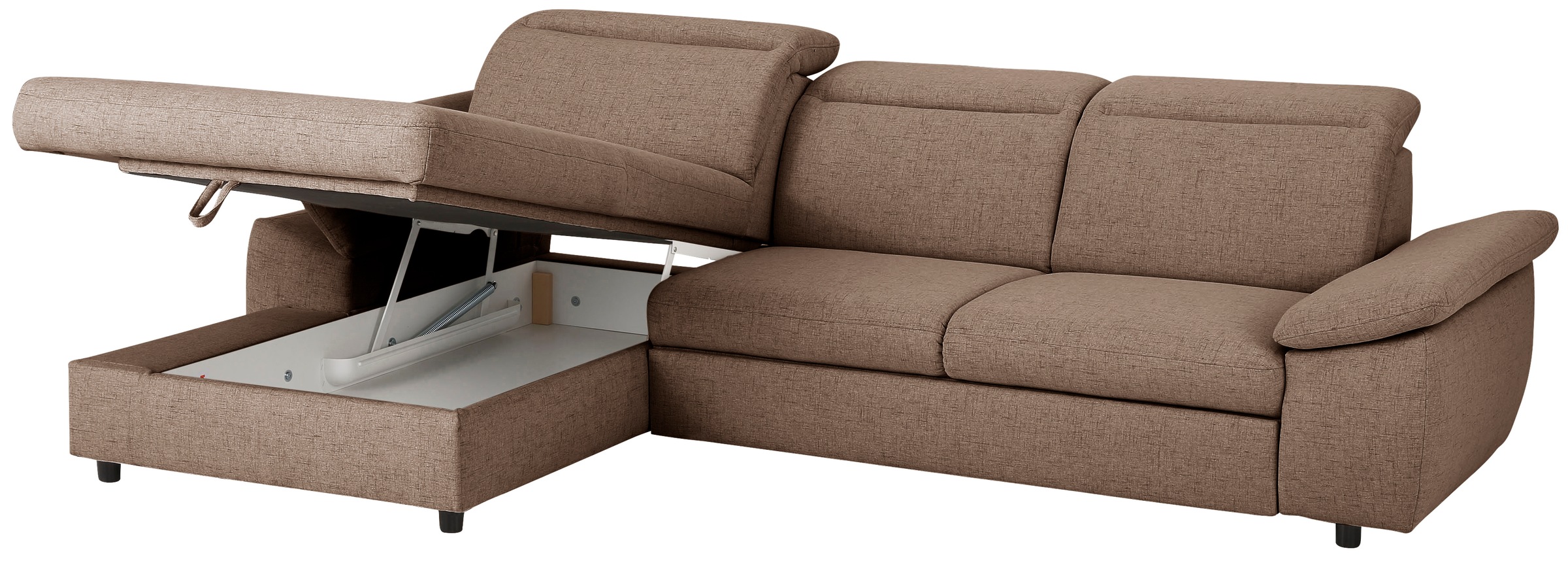 Home affaire Ecksofa »Mauritius L-Form«, mit Kopfteil- und Armlehnverstellung, mit Bettfunktion und Bettkasten