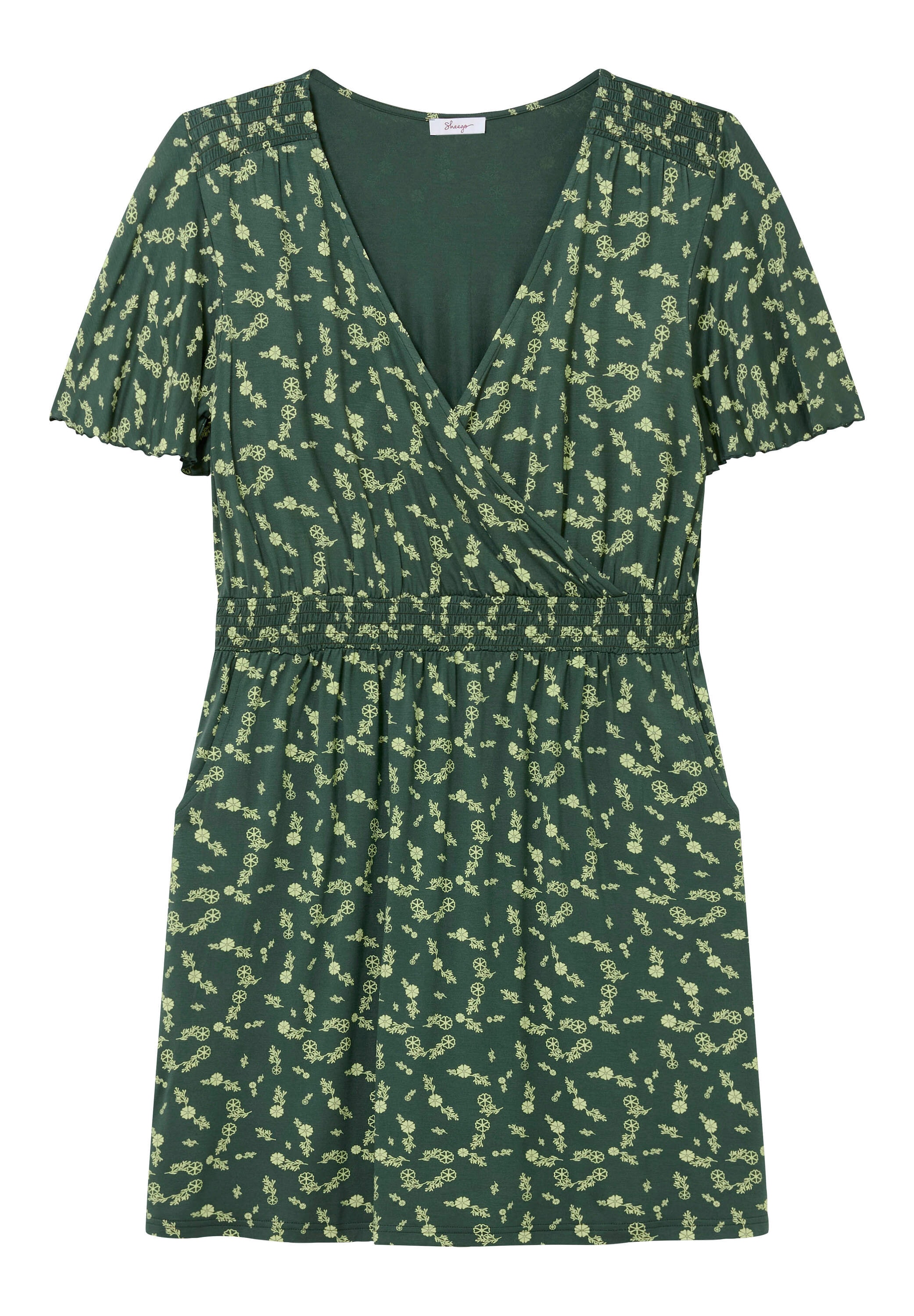 Sheego Wickelkleid »Jersey-Kleid Jerseykleid mit Flügelärmeln« Eingrifftasche
