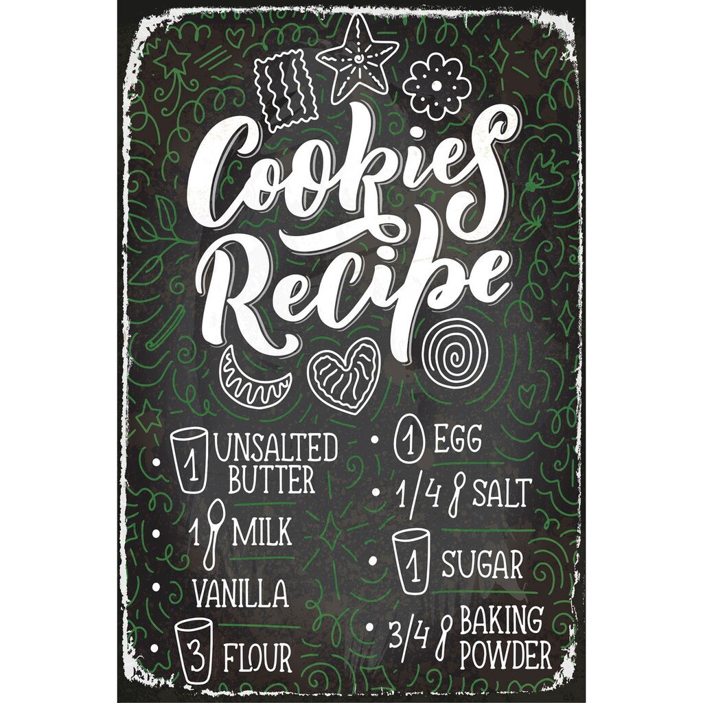 queence Metallbild »Cookies Recipe«, (1 St.)
