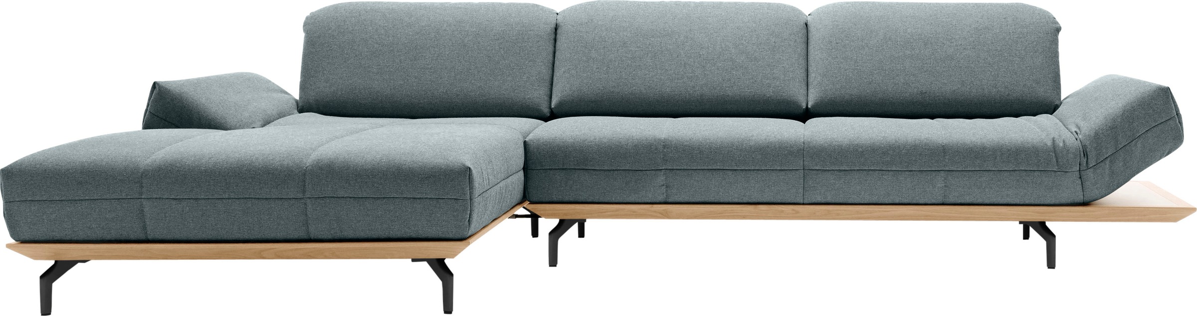 Creation BY ROLF BENZ Ecksofa »CR.420, Designecksofa, L-Form« in 2 Qualitäten, Holzrahmen in Eiche Natur oder Nußbaum, Breite 293 cm