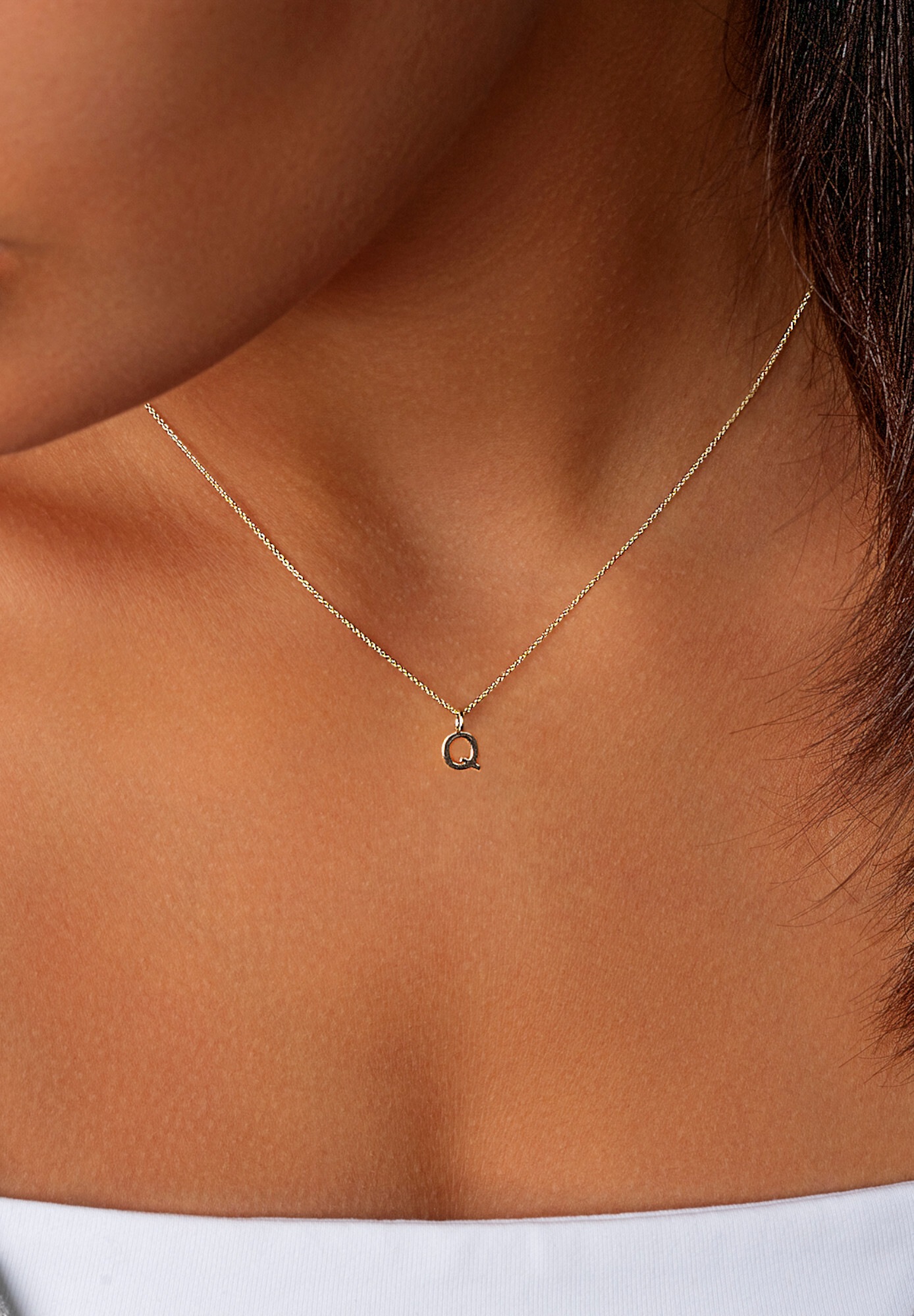 ONE ELEMENT Kette und Anhänger Set »Schmuckset - Set mit Halskette Buchstabe Q Buchstaben Anhänger aus 333 Gelbgold«