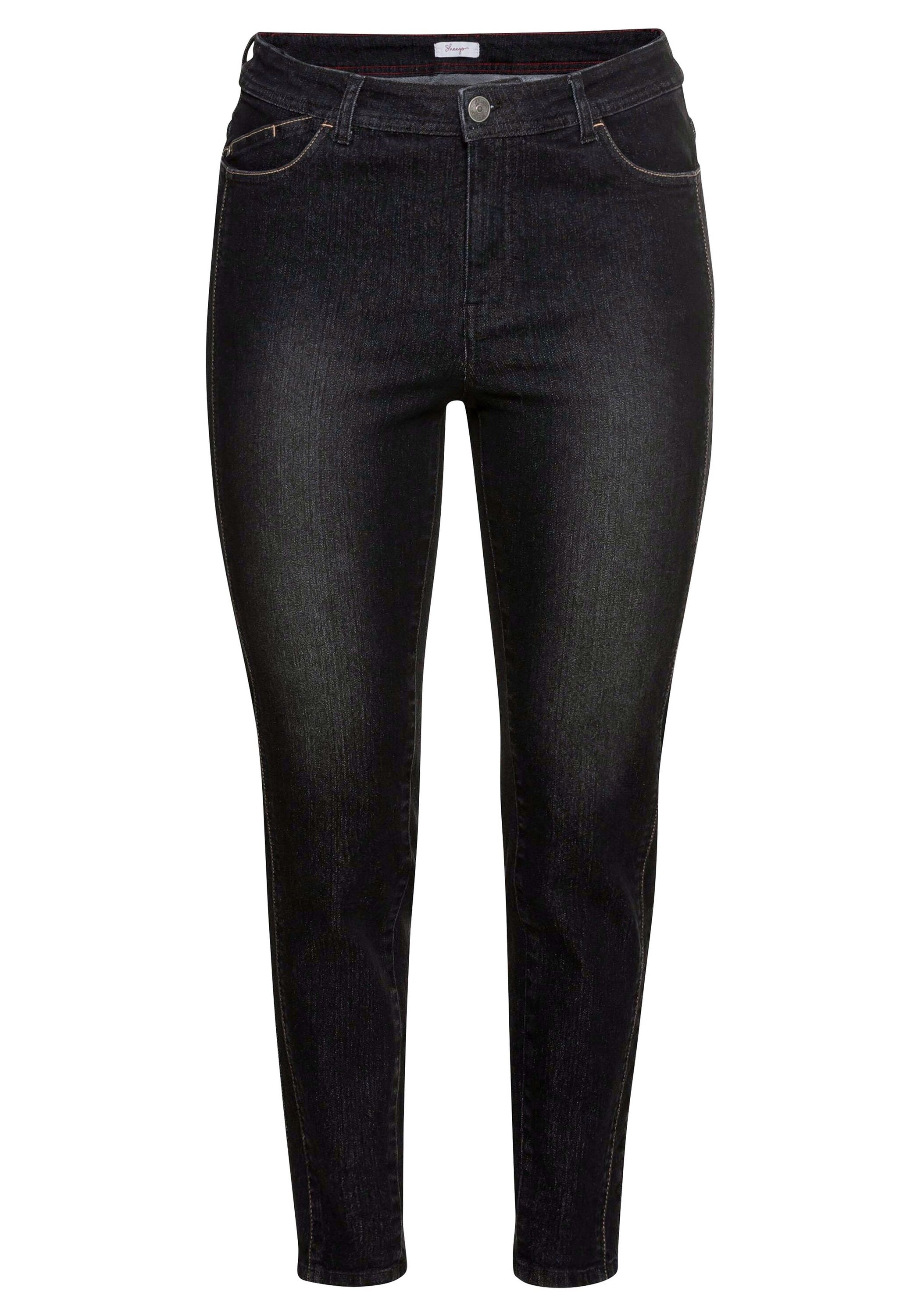 Sheego Stretch-Jeans »Jeans skinny, mit vorverlegter Teilungsnaht«