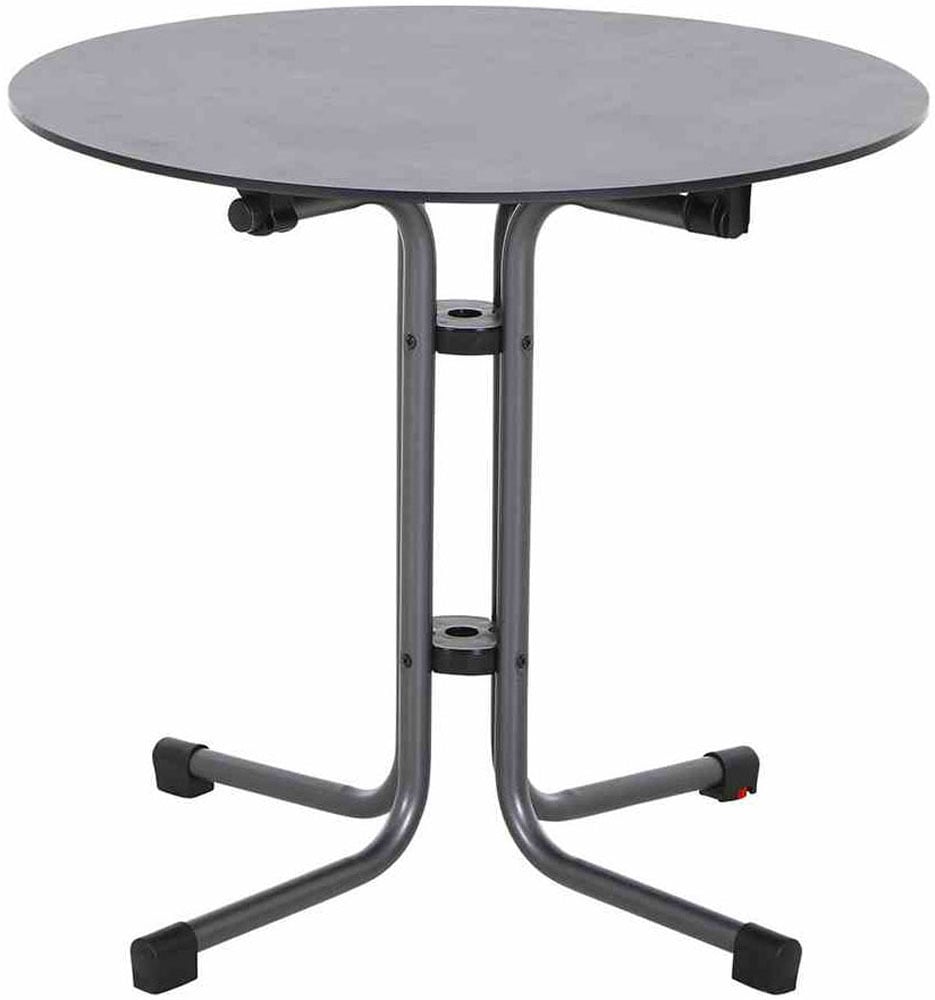 Siena Garden Gartensessel »Lane Sessel  taupe 4er Set mit Tisch« Set, 4 Stk. tlg. 4 x Stapelsessel + Tisch Sola Ø 80 cm
