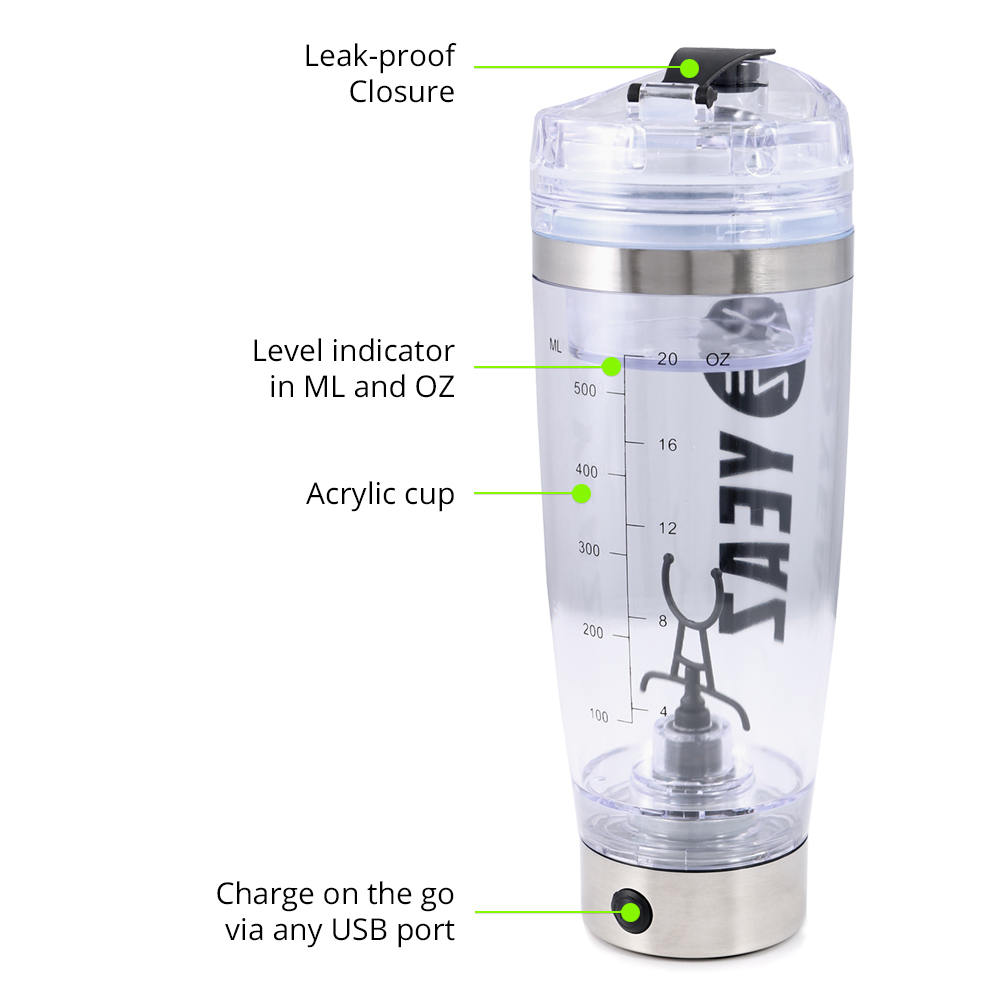 YEAZ Trinkflasche »Elektrischer Mixer USB 600ml CYCLONE PRO«