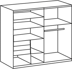 Wimex Schwebetürenschrank »Oldenburg, Kleiderschrank mit Glaselementen in schwarz, 3 Schubladen«, (B/T/H: 180/64/198cm, inklusive geräumigen Innenleben, Made in Germany), mit Glaselementen