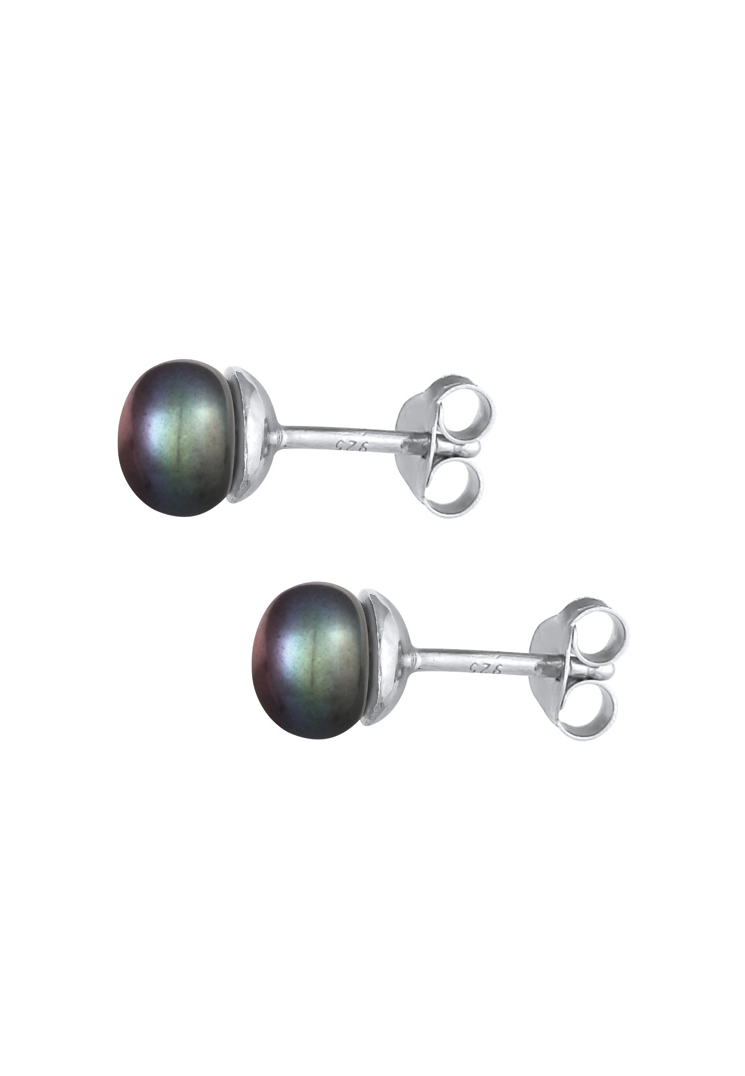 Nenalina Paar Ohrstecker »Ohrringe Süßwasserzuchtperle Grau Basic 925 Silber«