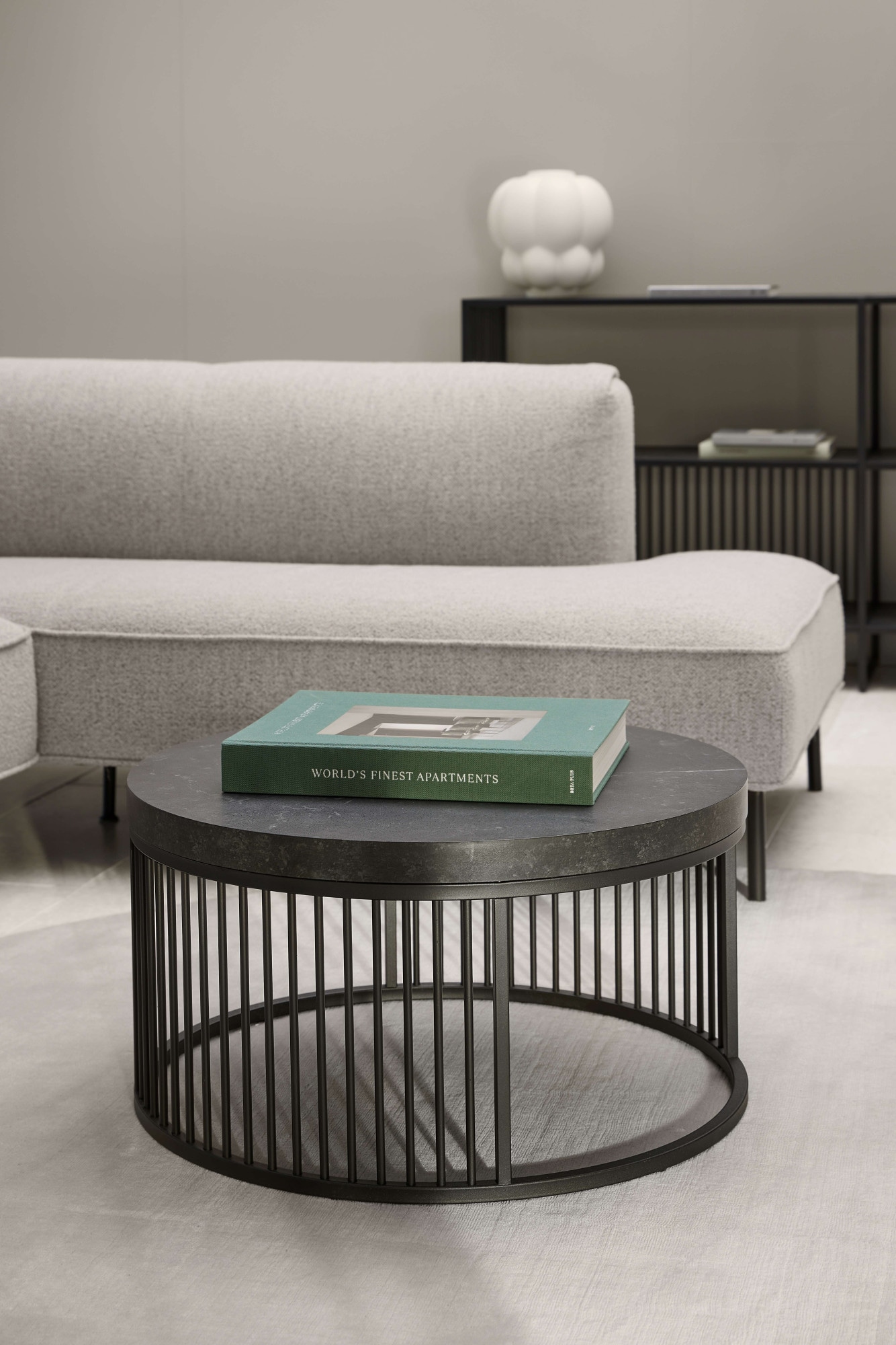 ACTONA GROUP Couchtisch »Strington«, Rund Sofatisch, Izmir matt schwarz rau Melamin, Ø65x35cm