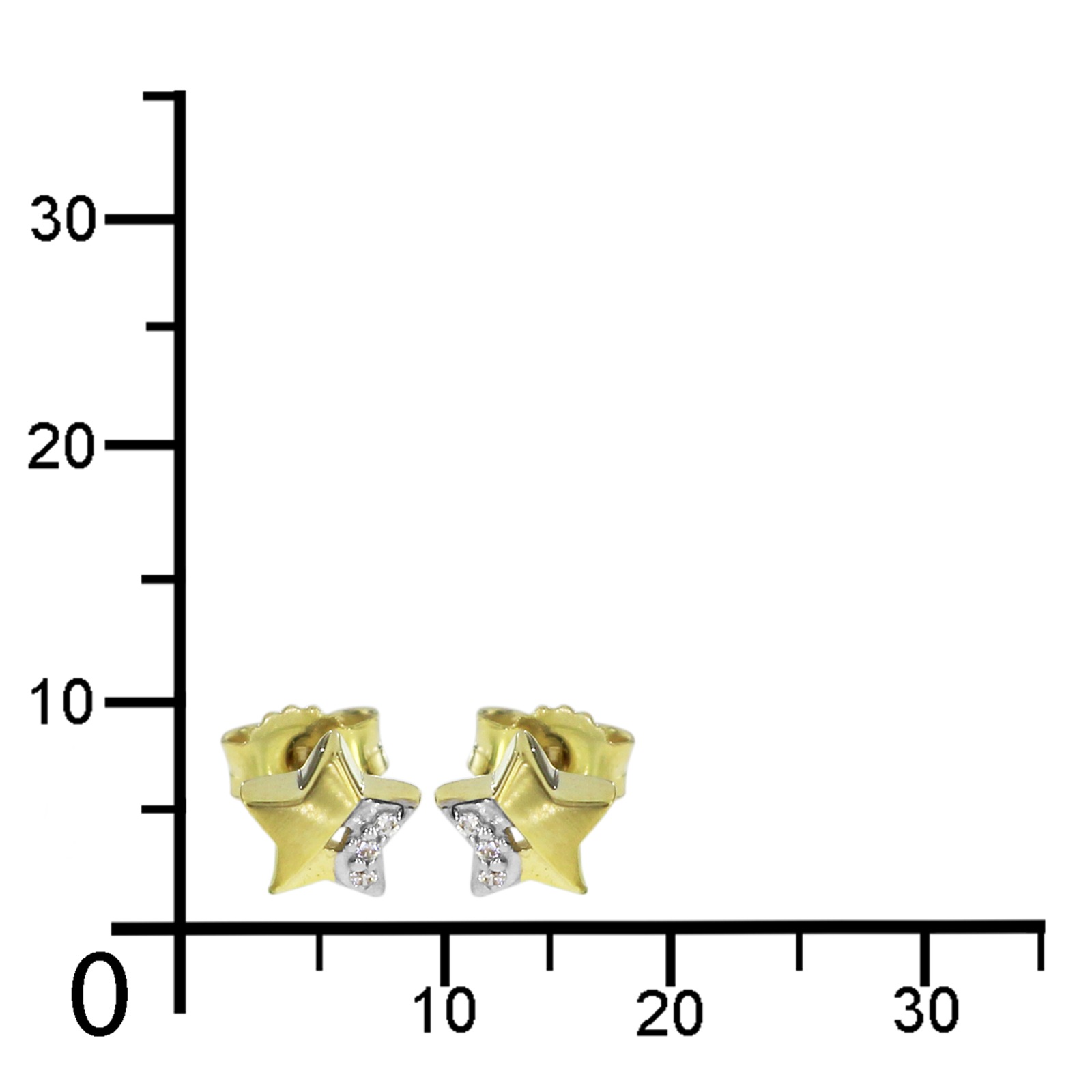 OSTSEE-SCHMUCK Paar Ohrstecker »- Stern - Gold 333/000 - Zirkonia«