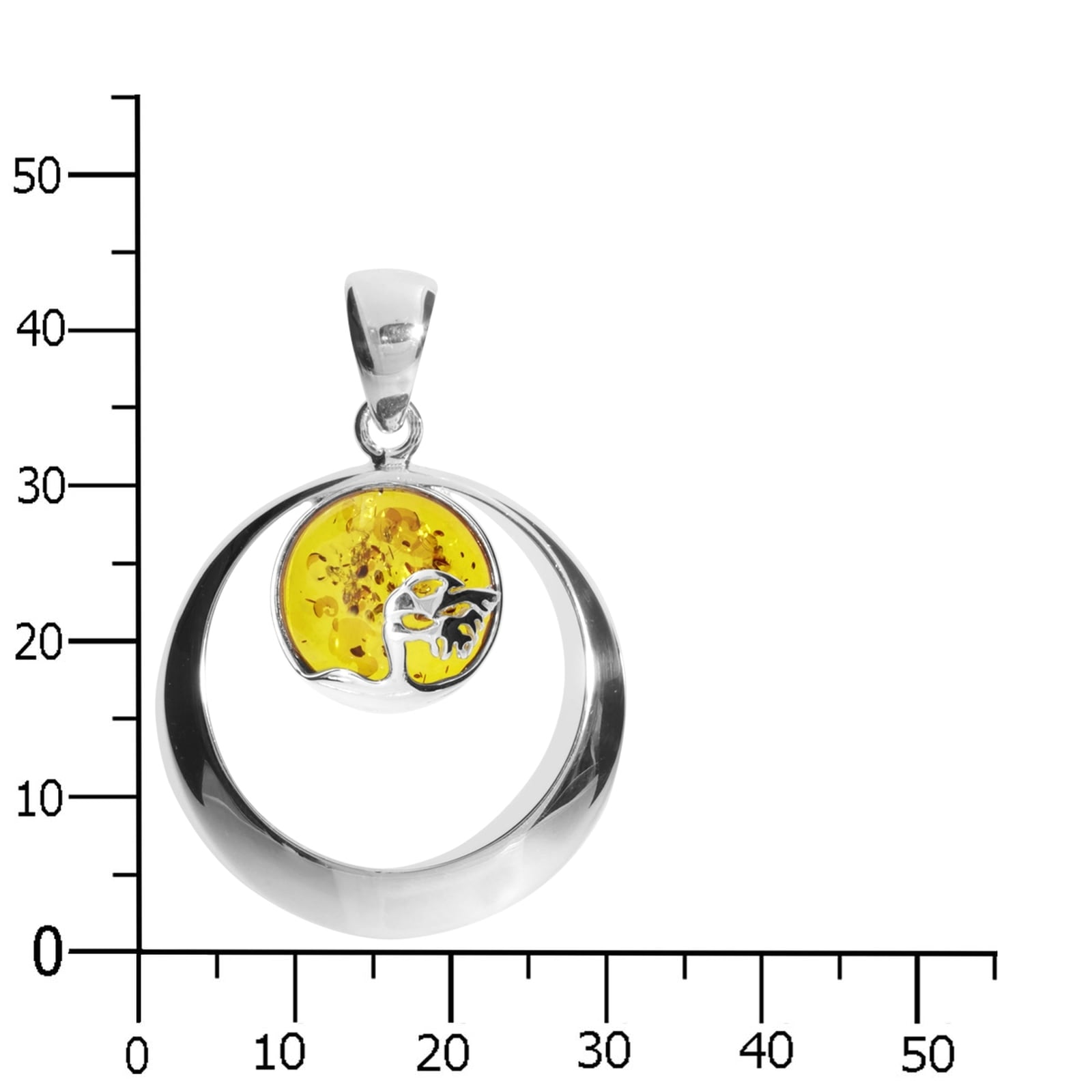 OSTSEE-SCHMUCK Kettenanhänger »- Windflüchter 30 mm - Silber 925/000 - Bernstein«