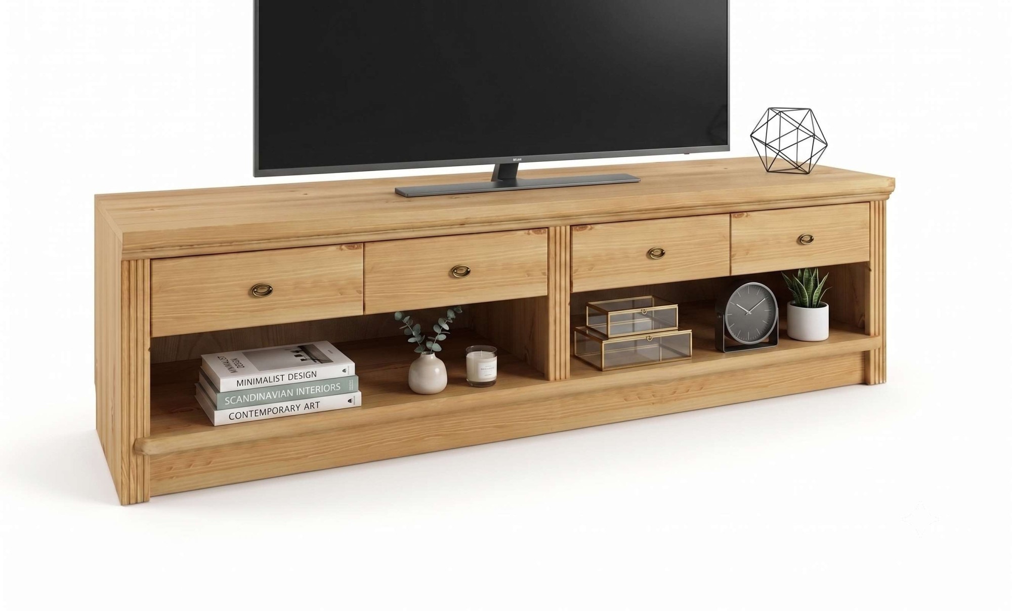 OTTO home Lowboard »Soeren TV-Kommode« B/T/H: 158/45/45 cm,  aus massiver Kiefer, mit 2 Schubladen, FSC®-zertifiziert