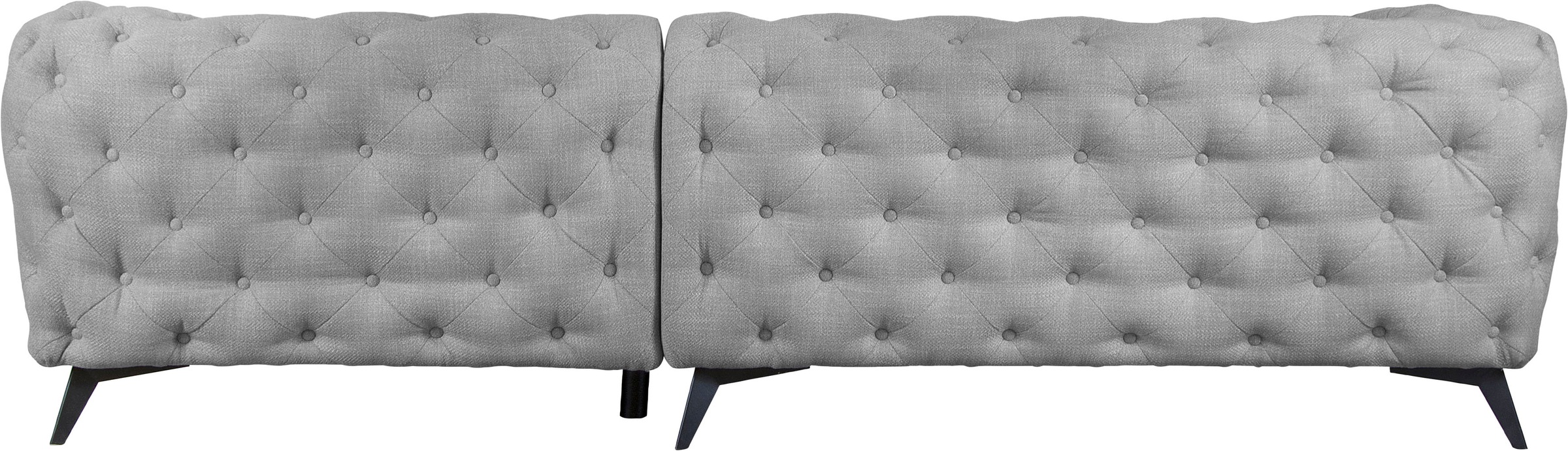 Leonique Chesterfield-Sofa »Ecksofa GLYNIS L-Form mit Wellenunterfederung, Maße B/T/H 264/264/75cm«, aufwändige Knopfheftung, moderne Chesterfield Optik, Fußfarbe wählbar