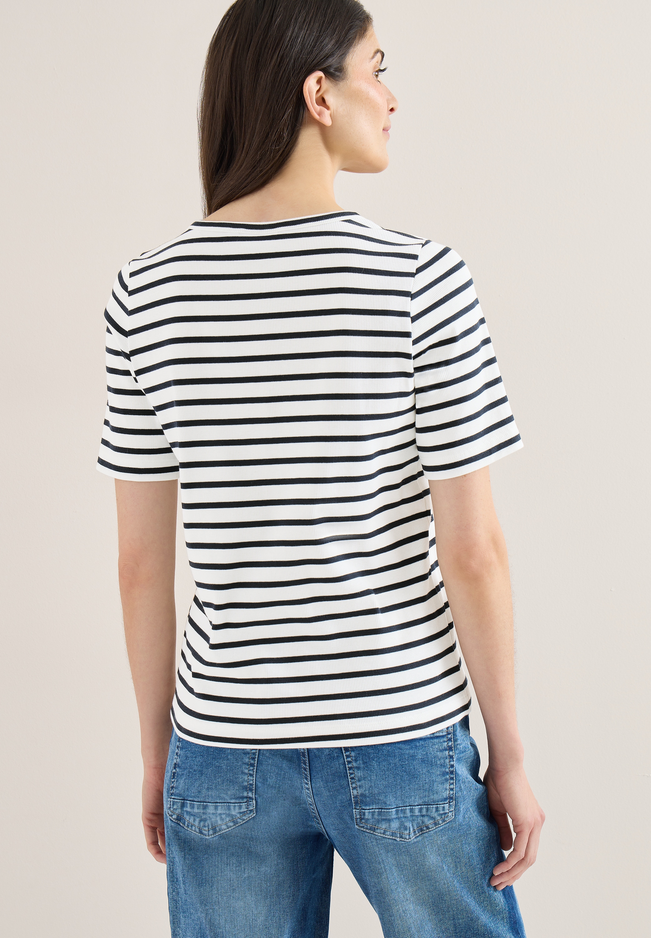 Cecil Rundhalsshirt in Streifen-Optik