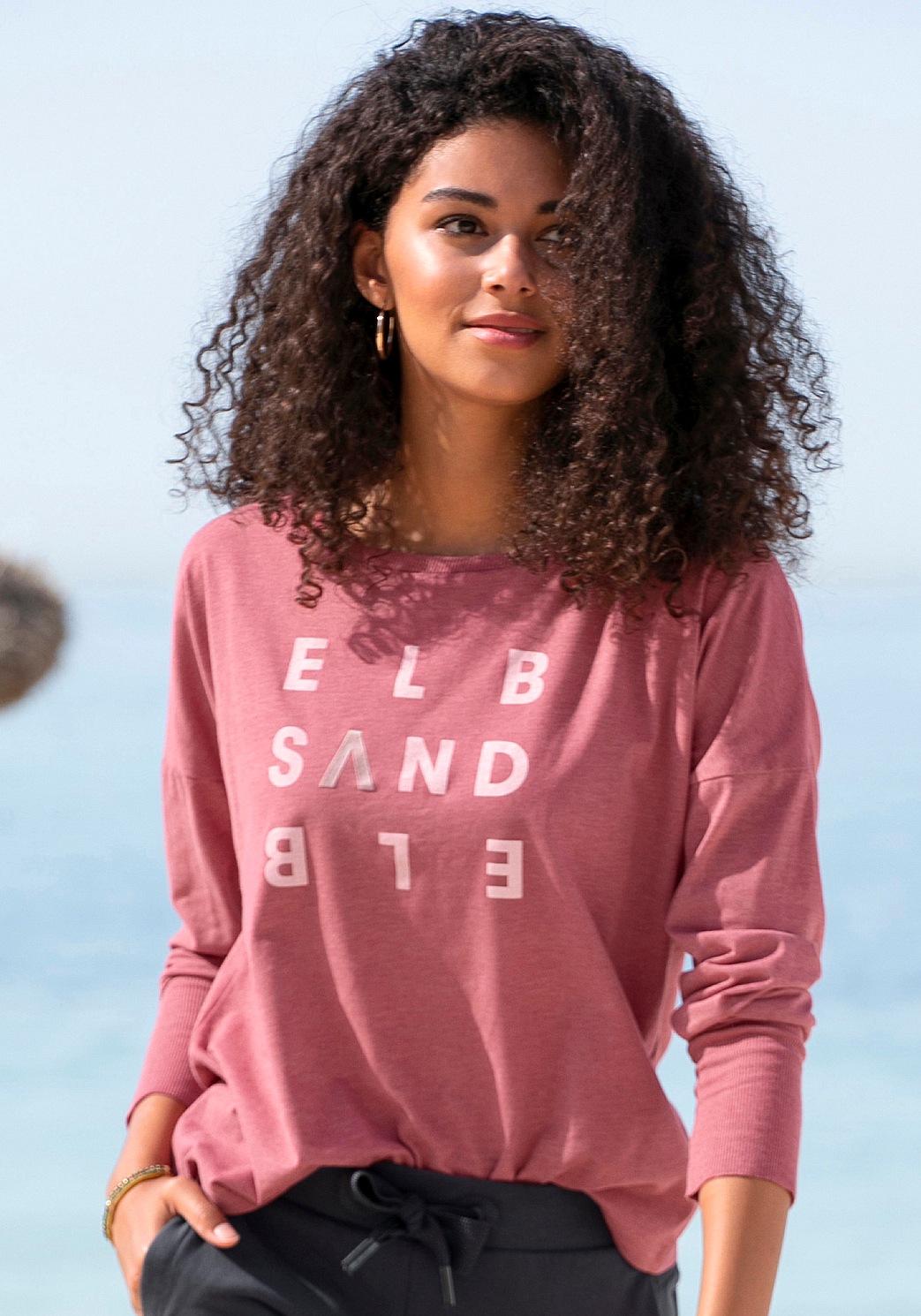Elbsand Longsleeve »Ingrun«, mit Logodruck vorne