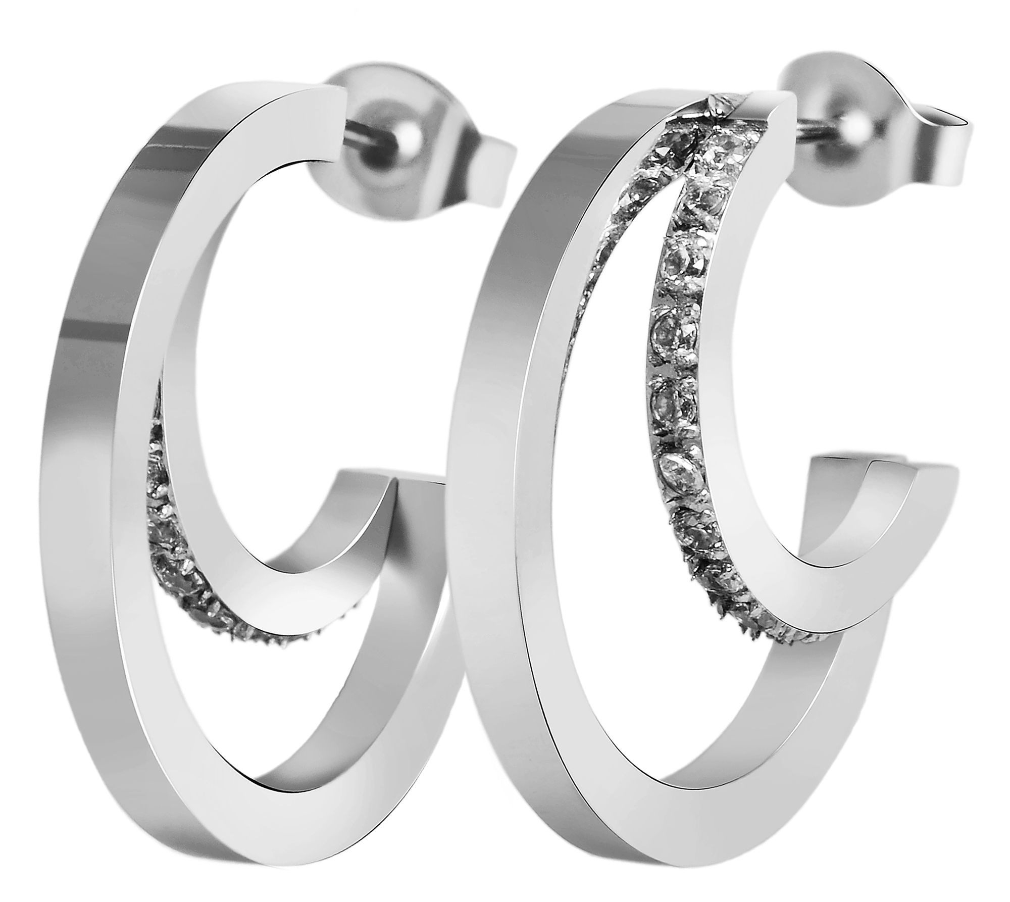 Adelia´s Paar Ohrstecker »Damen Ohrringe ¿ Ohrstecker aus Edelstahl mit Strass Steinchen«