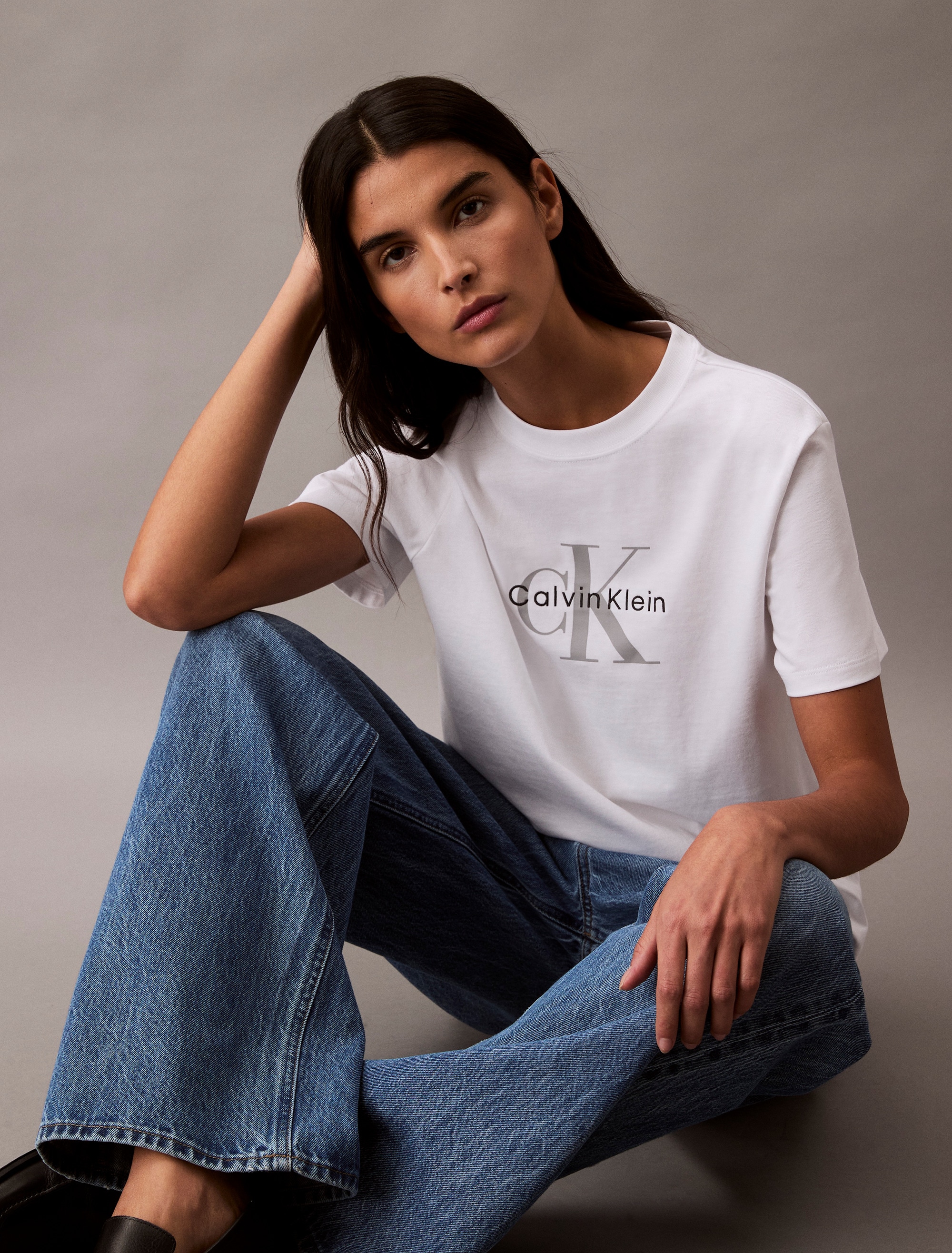 Calvin Klein Jeans T-Shirt »HERO SS CLASSIC MONOLOGO CNECK T«, mit großem CK-Print