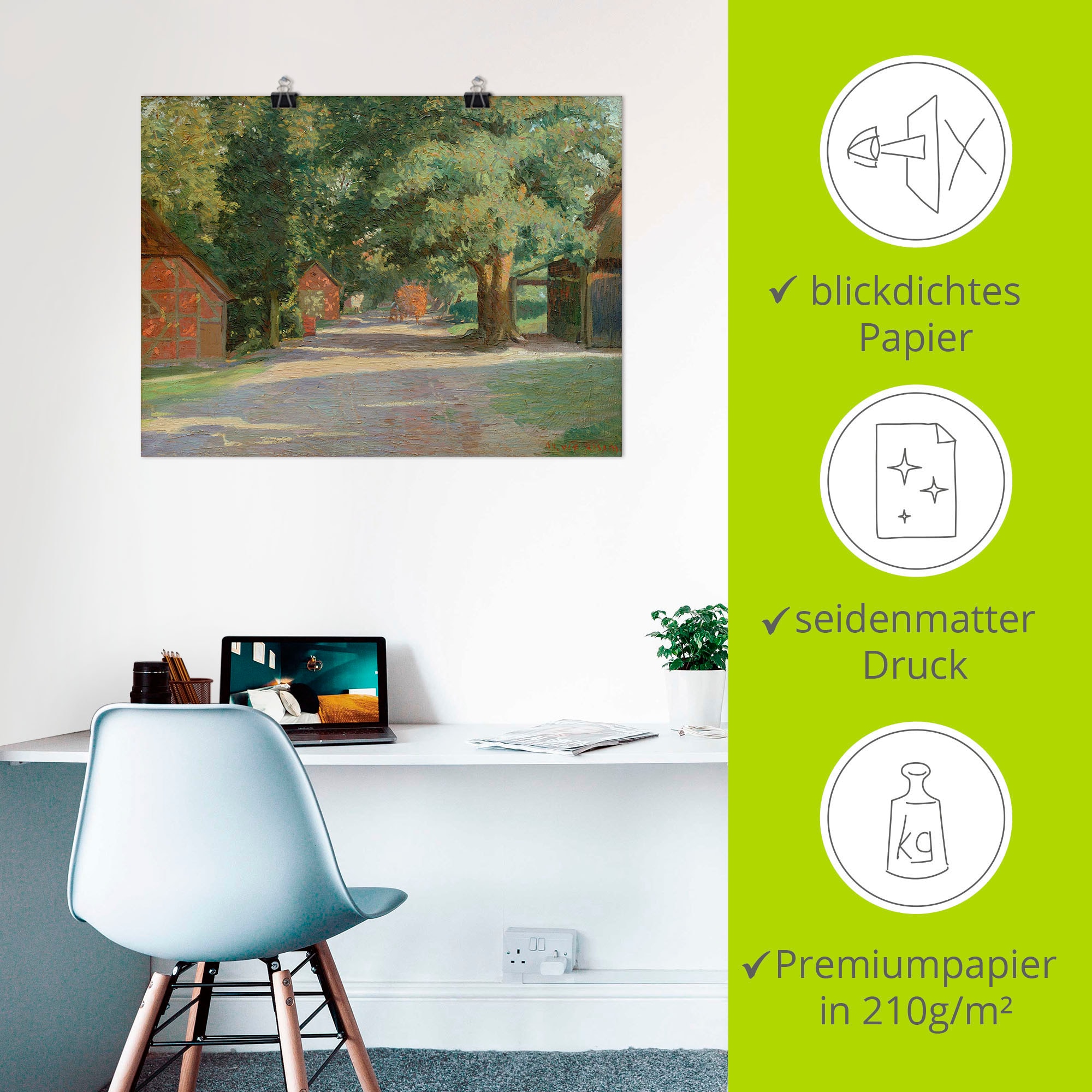 Artland Wandbild »Sommerliche Dorfstraße«, Vier Jahreszeiten Bilder, (1 St.), als Alubild, Leinwandbild, Wandaufkleber oder Poster in versch. Größen
