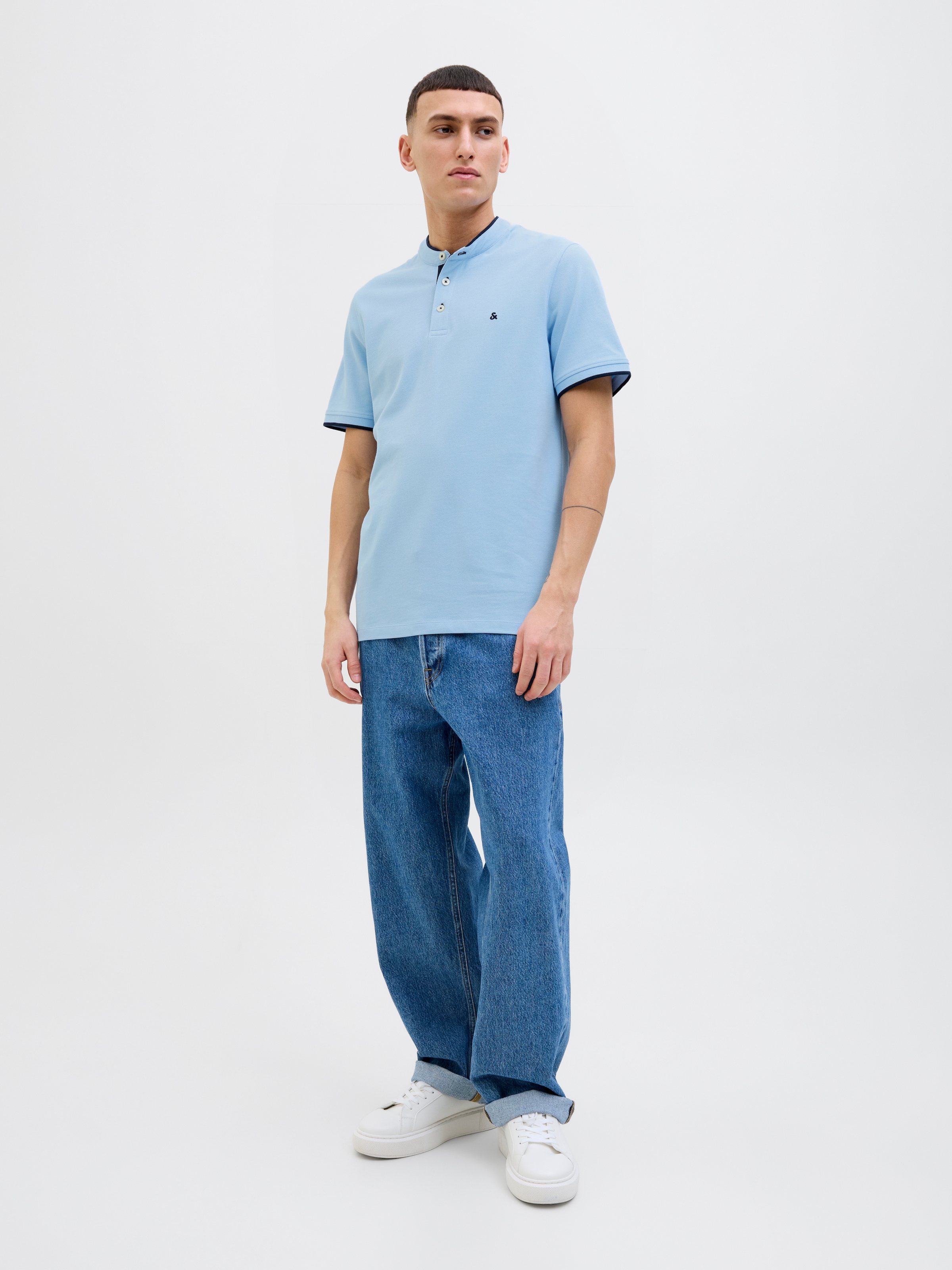 Jack & Jones Poloshirt »JJEPAULOS MAO POLO«, mit Logo Stickerei