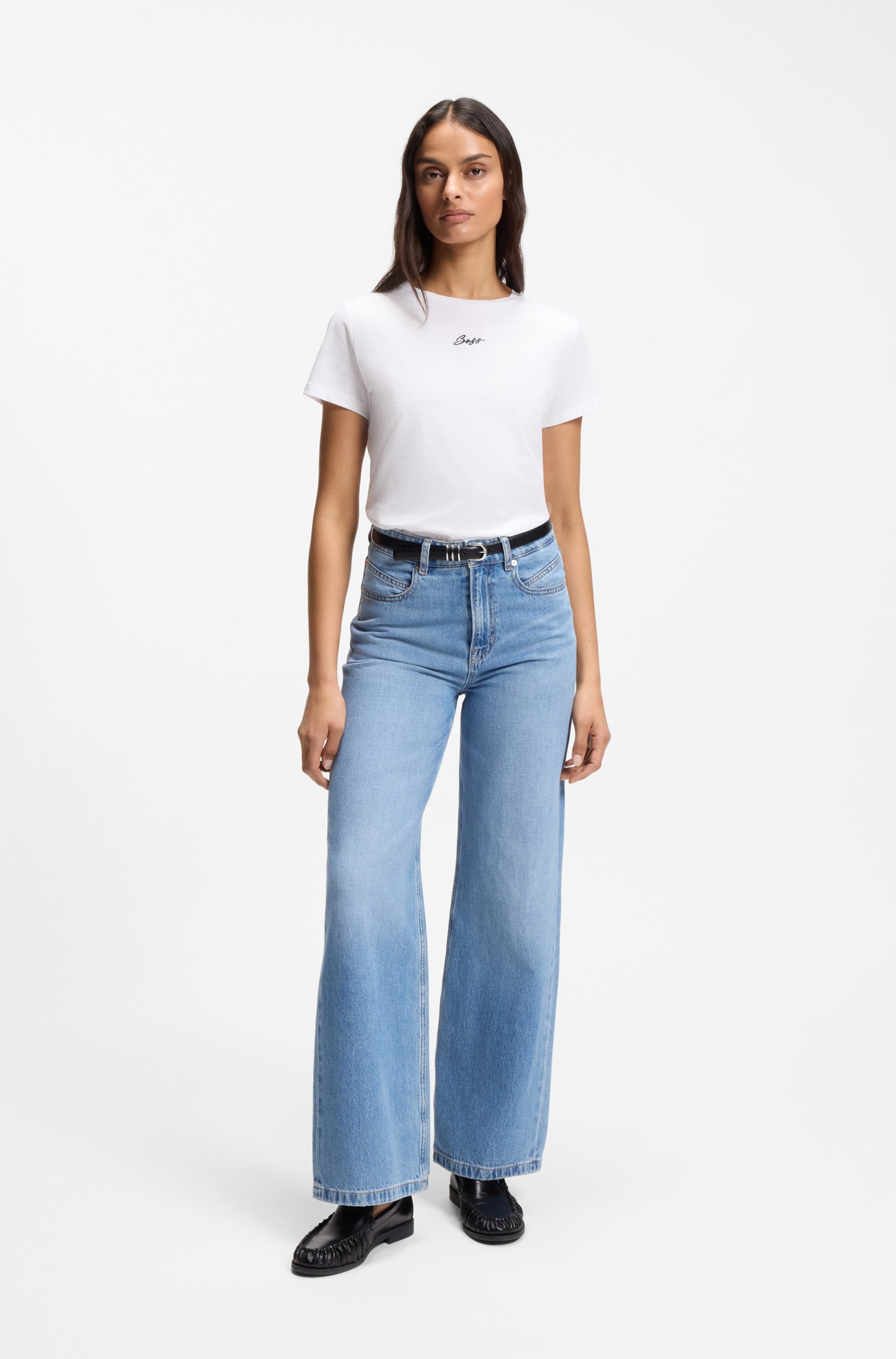 BOSS ORANGE T-Shirt »Elove Embro Premium Damenmode« mit Rundhals, Slim Fit