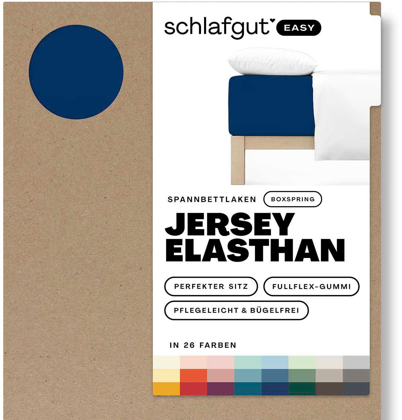 Schlafgut Spannbettlaken »EASY Jersey Elasthan Boxspring«, MADE IN GREEN by OEKO-TEX®