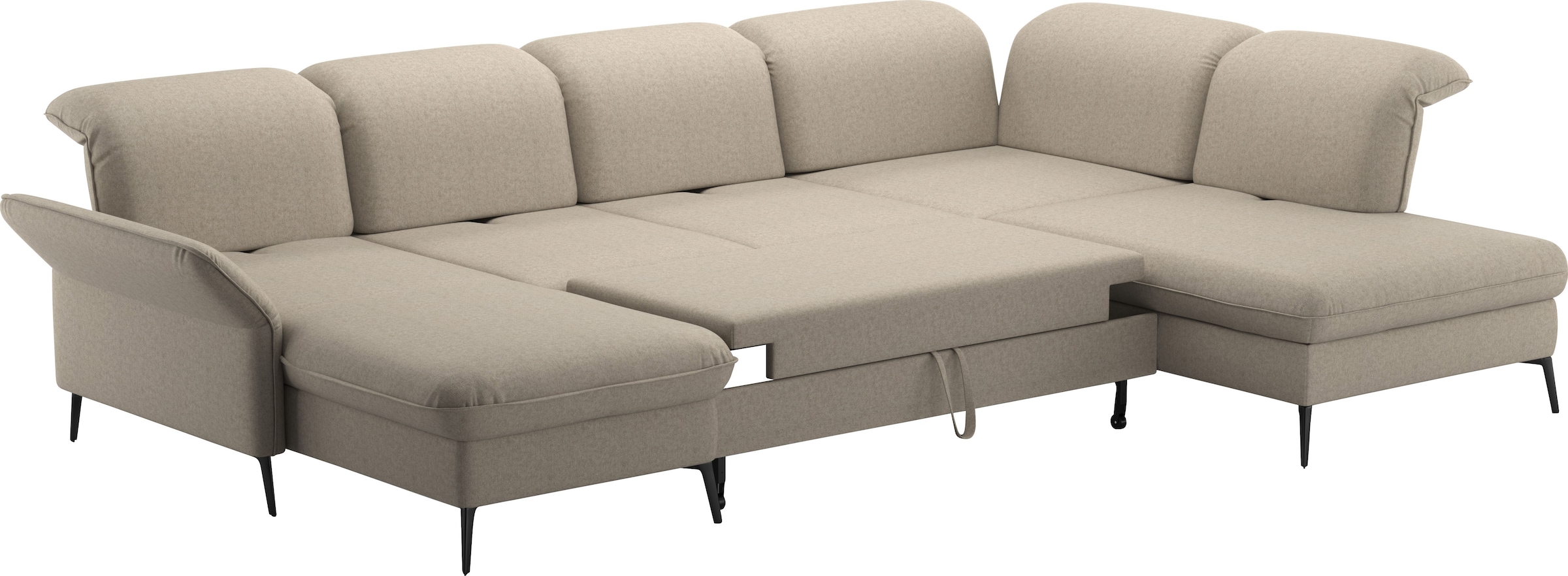sit&more Wohnlandschaft »Emely, inkl. Sitztiefenverstellung«, wahlweise mit Bettfunktion,Bettkasten,Kopf- & Armteilverstellung