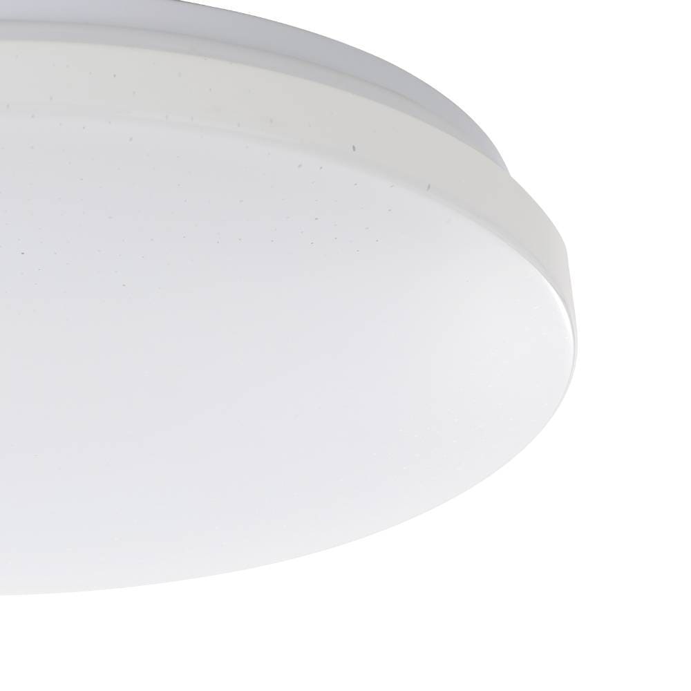 EGLO Deckenleuchte »FRANIA-S Deckenlampe, weiß, Kristalleffekt, geringe Aufbauhöhe, 1x18W«, Leuchtmittel LED-Modul | LED fest integriert, Wohzimmer, Küche, Esszimmer, Flur, modern, rund, 1100 Lumen, 28x7cm