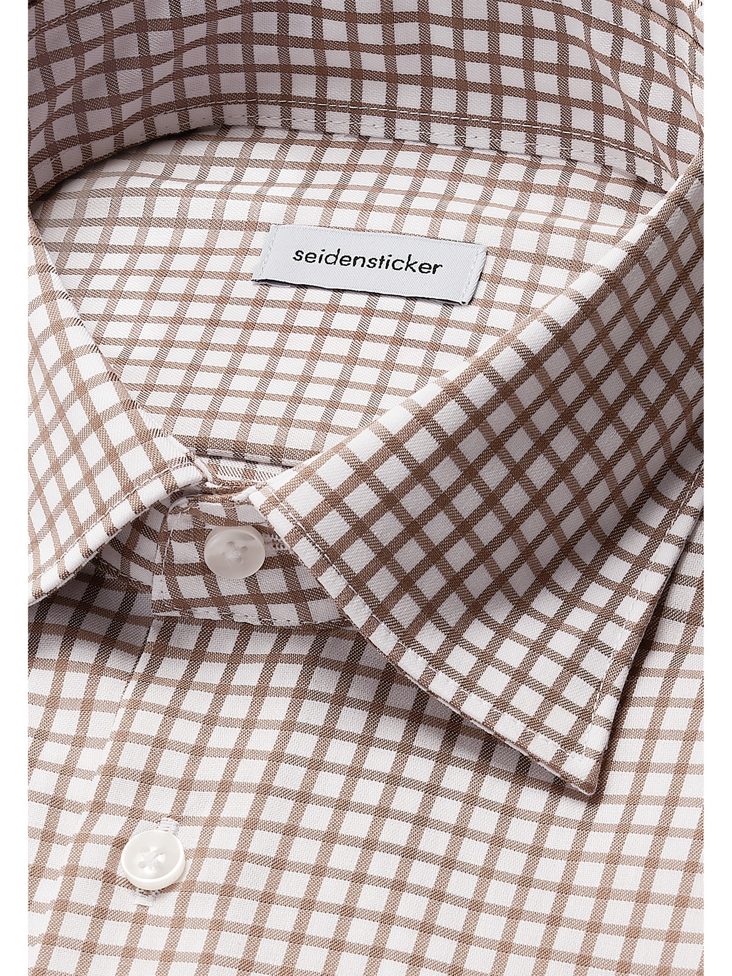 seidensticker Businesshemd »Schwarze Rose« Regular 1/1 Covered-Button-Down-Kragen Karo